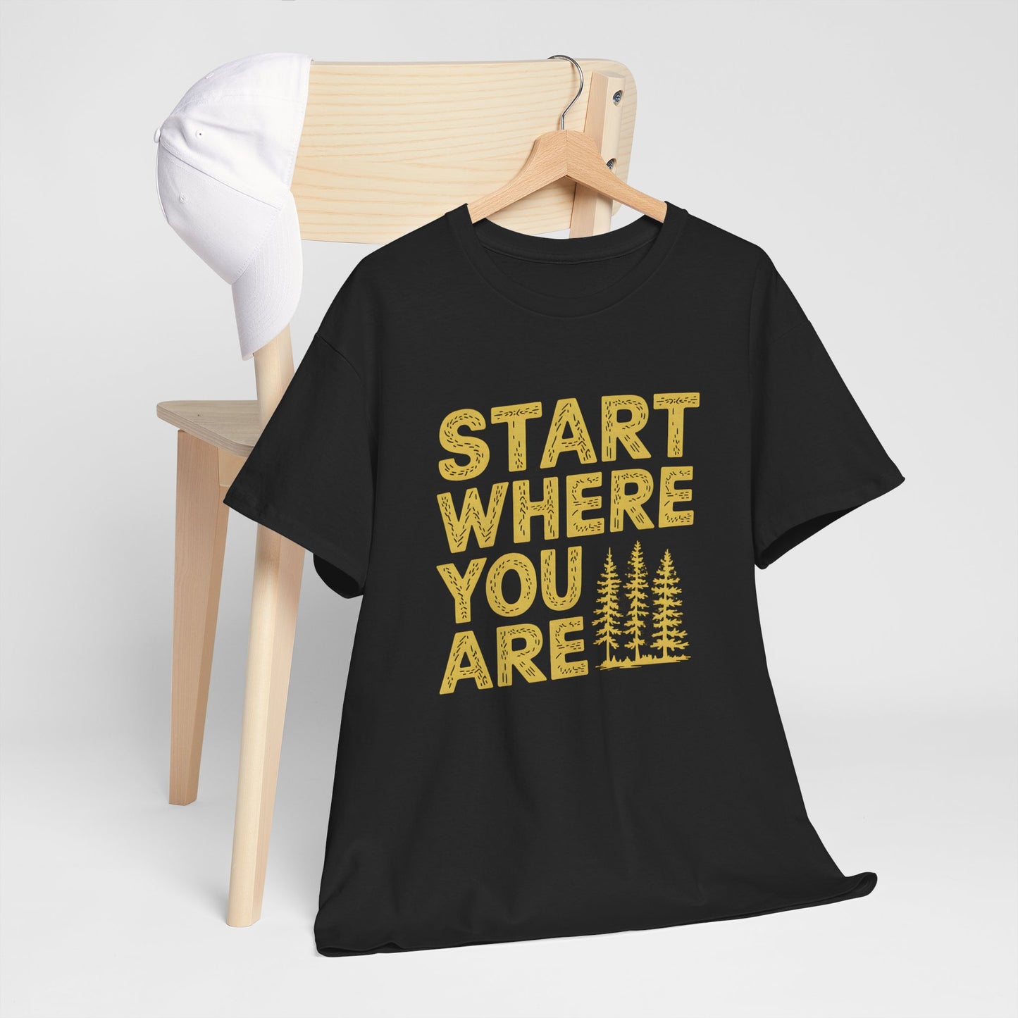 Start Where You Are Motivational Graphic Short Sleeve T-Shirt Nature Lover