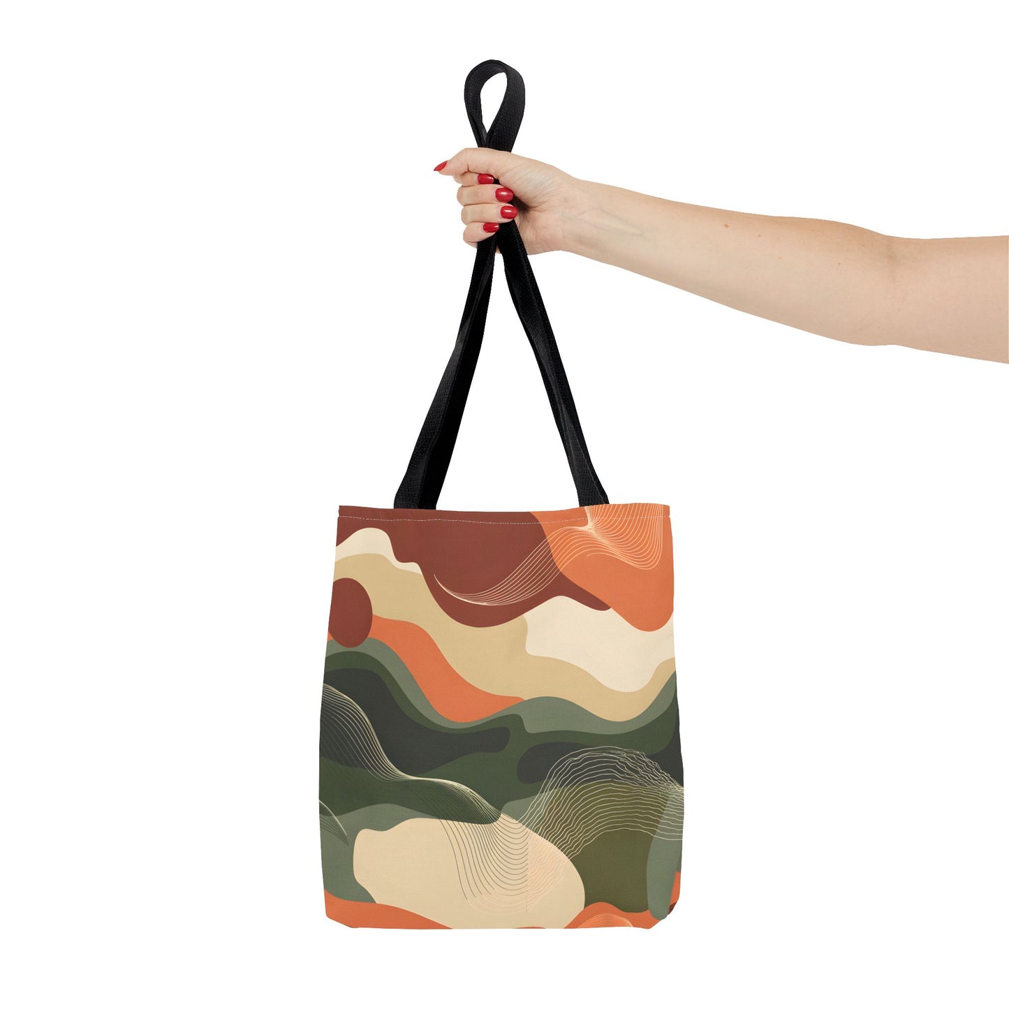 Earthline Tote Bag Abstract Canvas Eco Shopper Reusable Stylish Nature Handbag