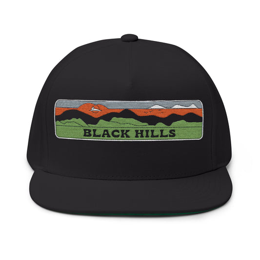 Black Hills Flat Bill Hat Outdoor Adventure Cap Adjustable Fit Unisex