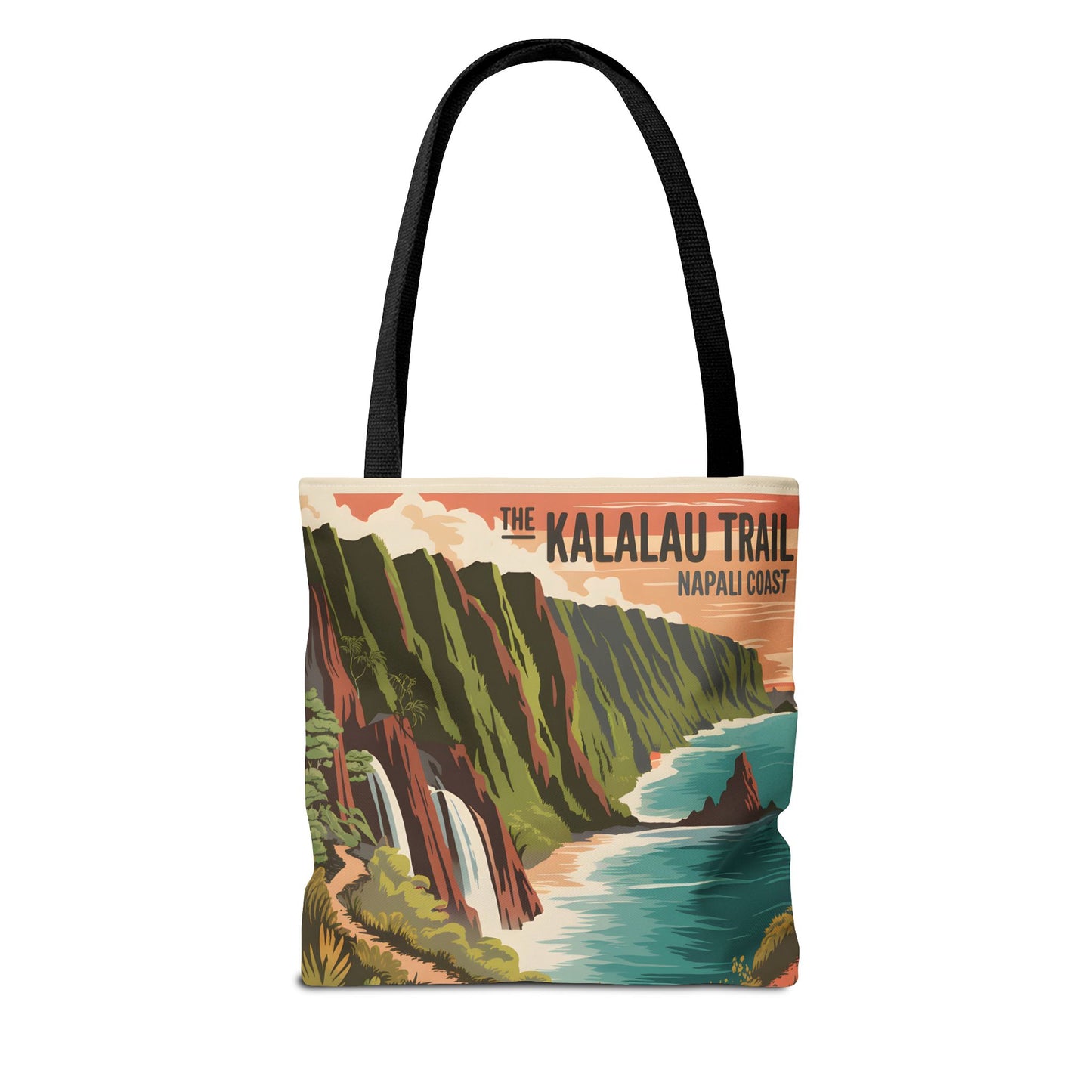 Kalalau Trail Napali Coast All Over Print Tote Bag Hawaiian Adventure Travel