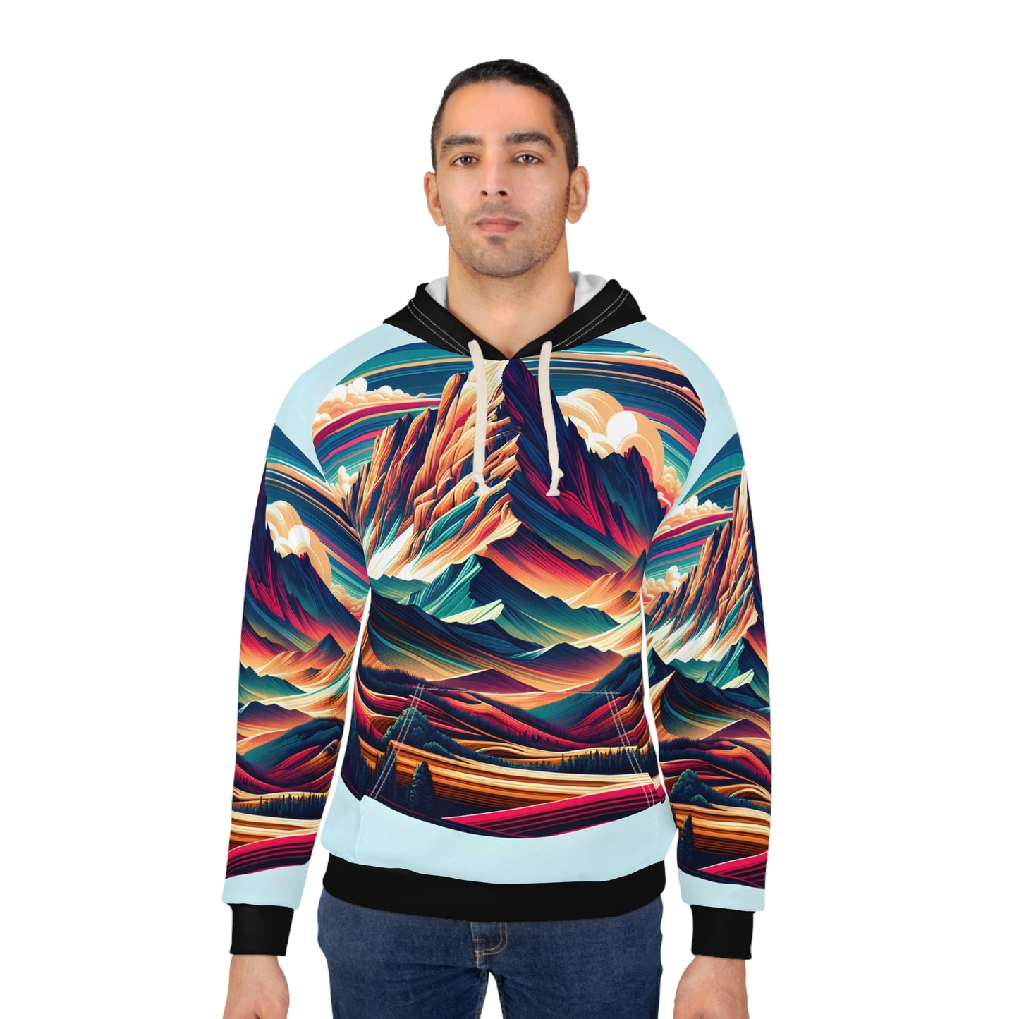Longs Peak Colorado All Over Print Hoodie Outdoor Apparel Nature Art Travel Wear