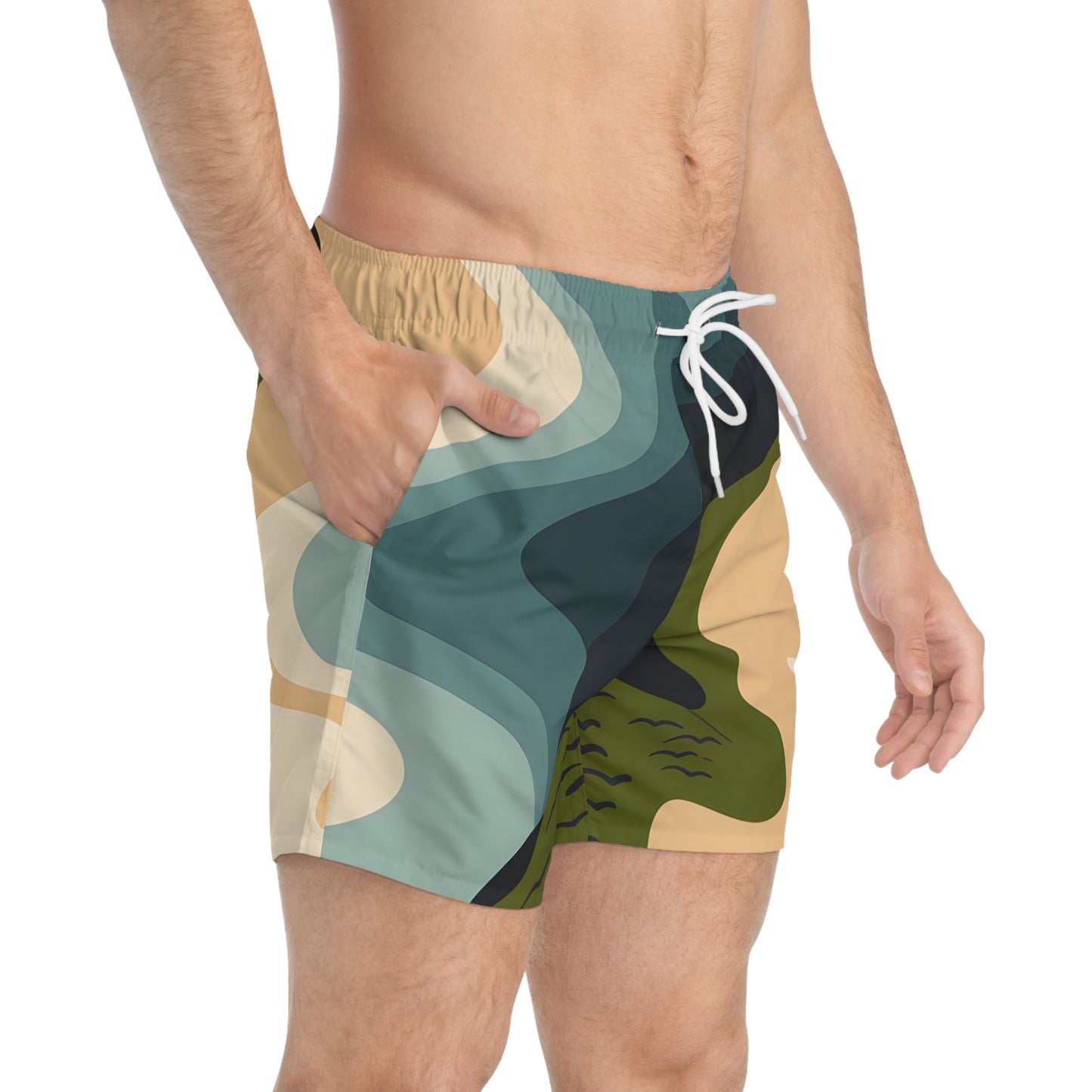 Cannon Beach Men's Swim Trunks Beachwear Summer Casual Swim Shorts Quick Dry