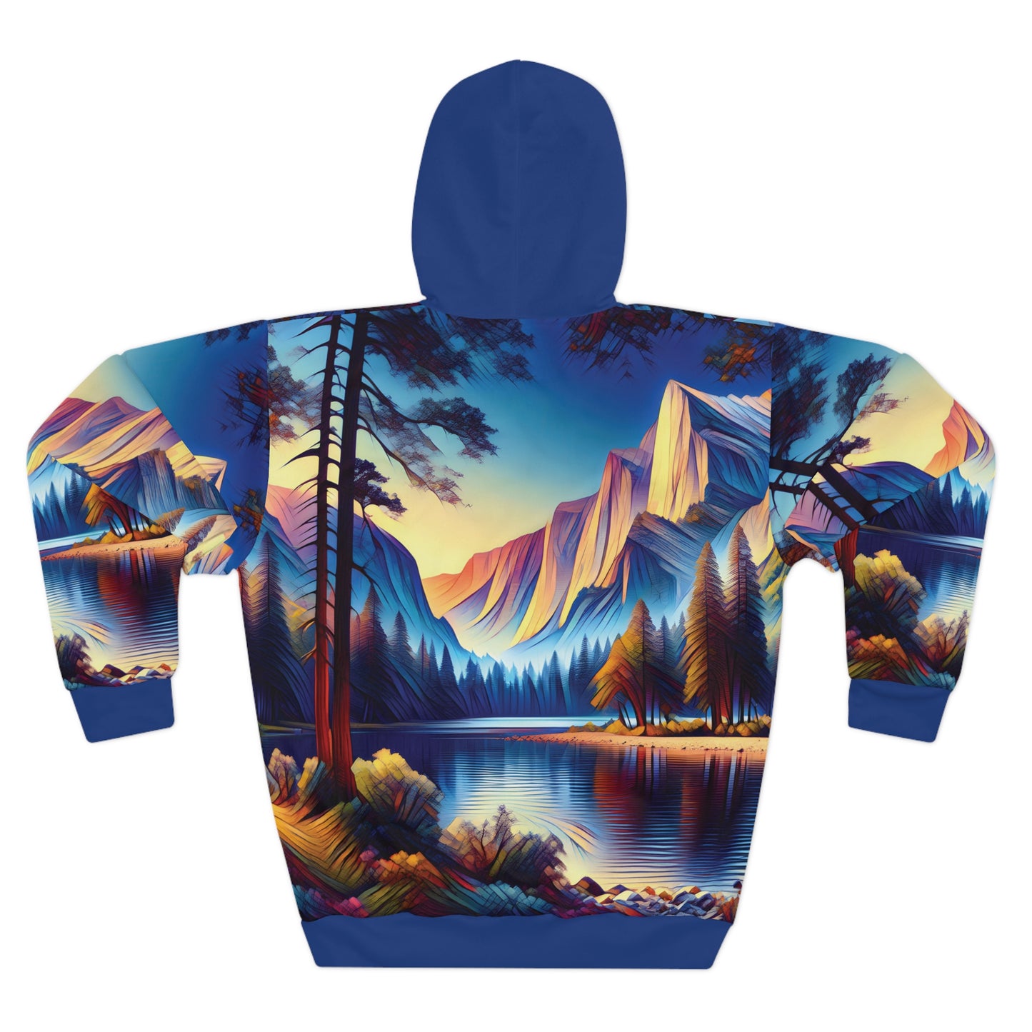 Smoky Mountains Hoodie All Over Print Pullover Sunset Lake Nature Scenic Art