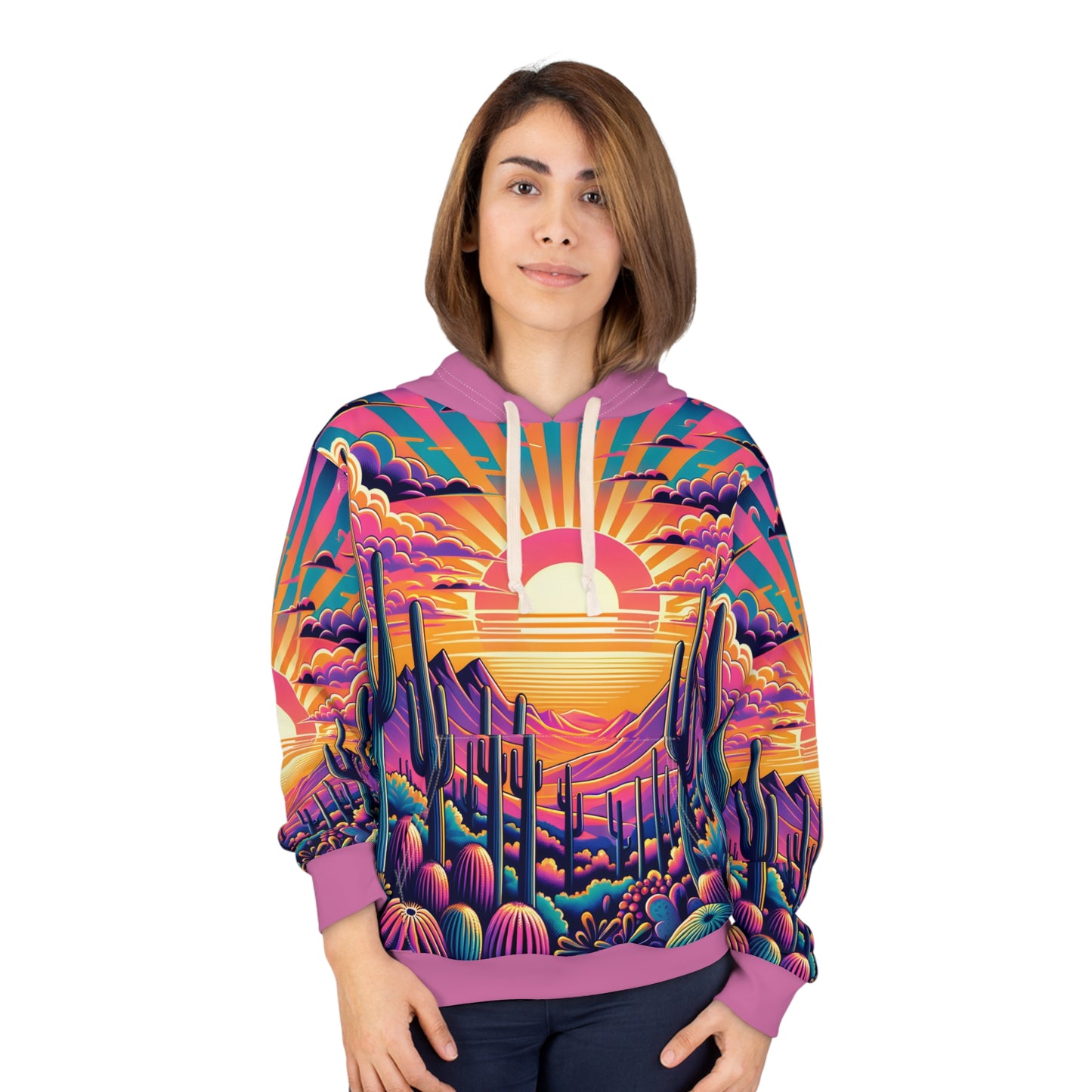 Saguaro National Park Hoodie All Over Print Desert Graphic Adventure Pullover