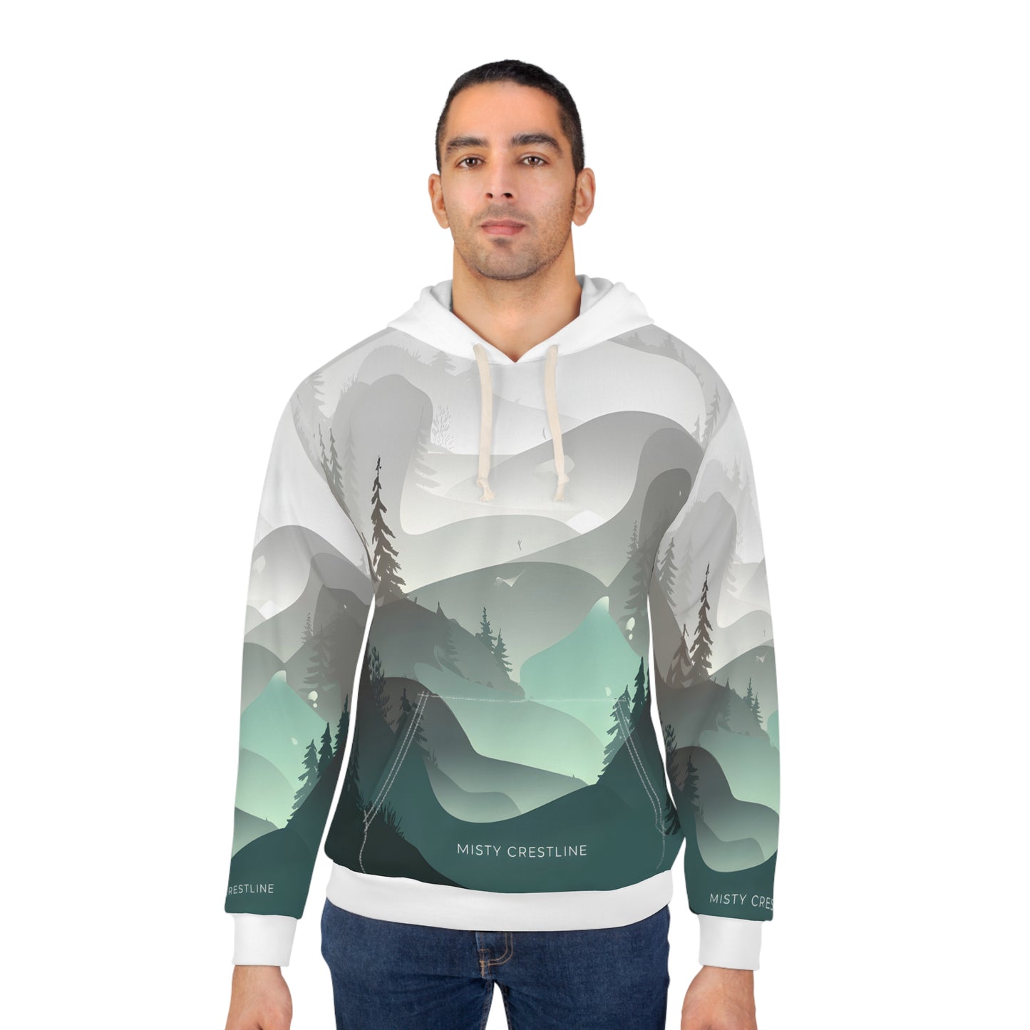 Misty Crestline All Over Print Pullover Hoodie Outdoor Apparel Travel Lovers
