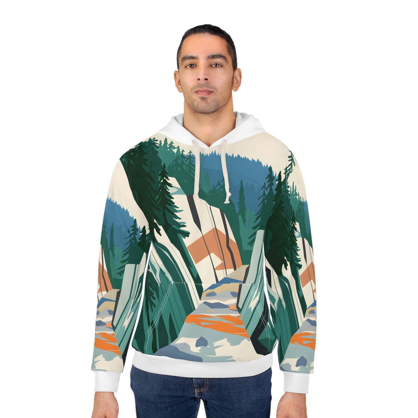 Cobalt Gorge All Over Print Pullover Hoodie Outdoor Travel Apparel Casual Unisex