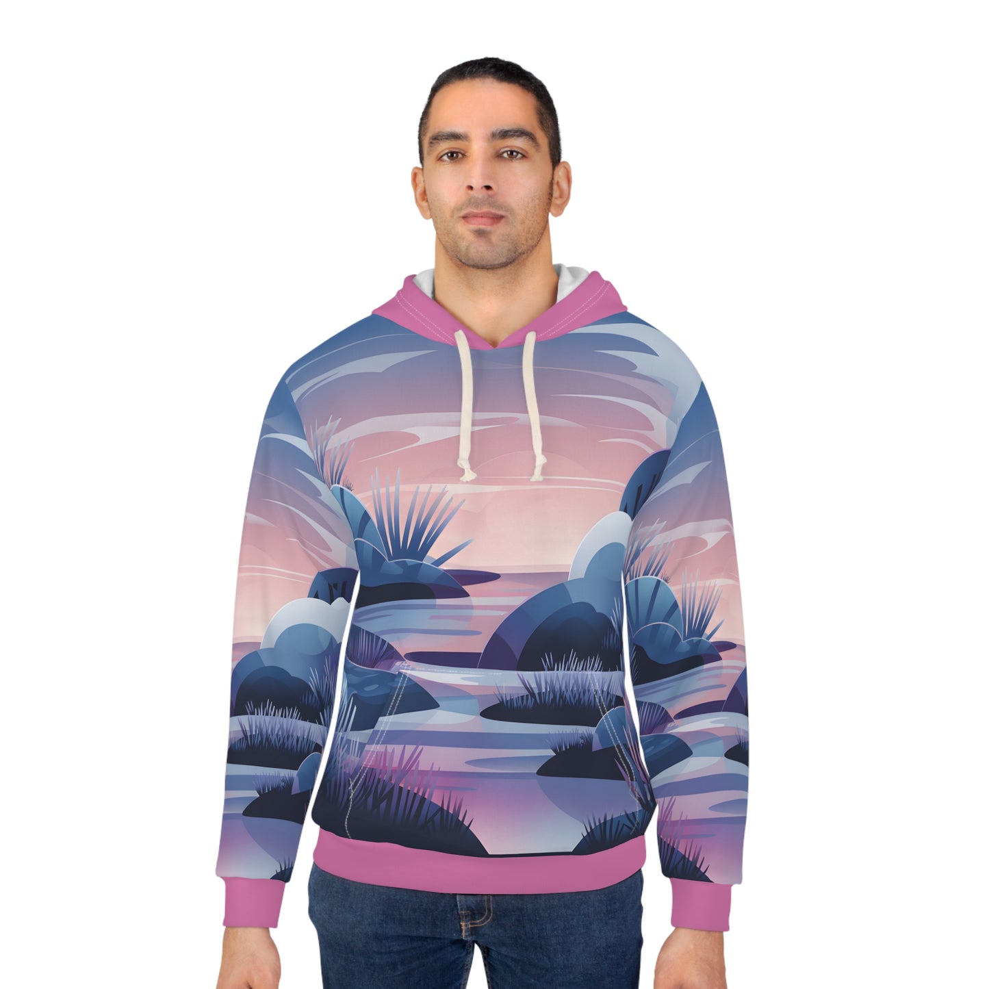 Twilight Frost All-Over Print Hoodie for Outdoor Adventures and Travel