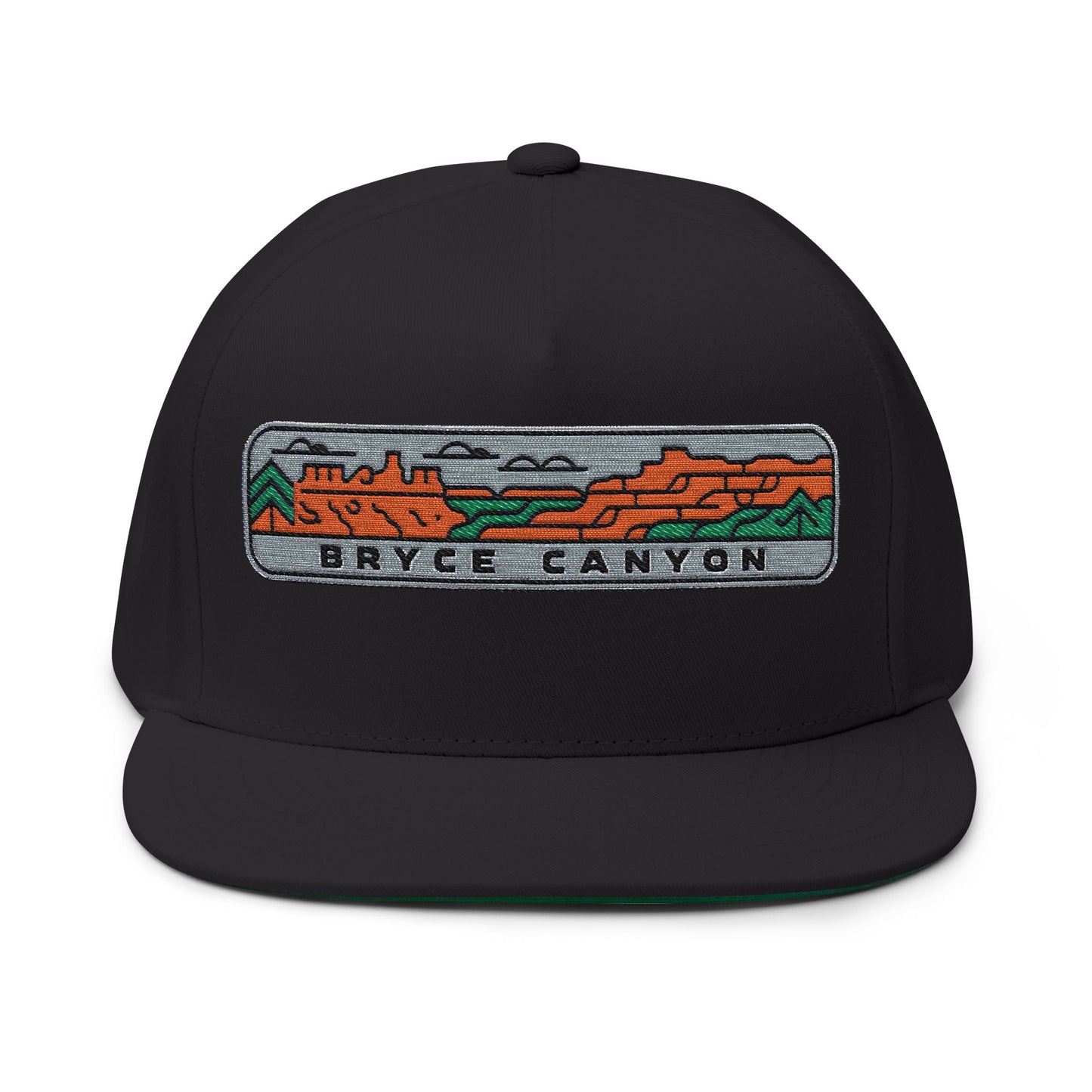 Bryce Canyon Embroidered Flat Bill Cap Outdoor Hiking Hat