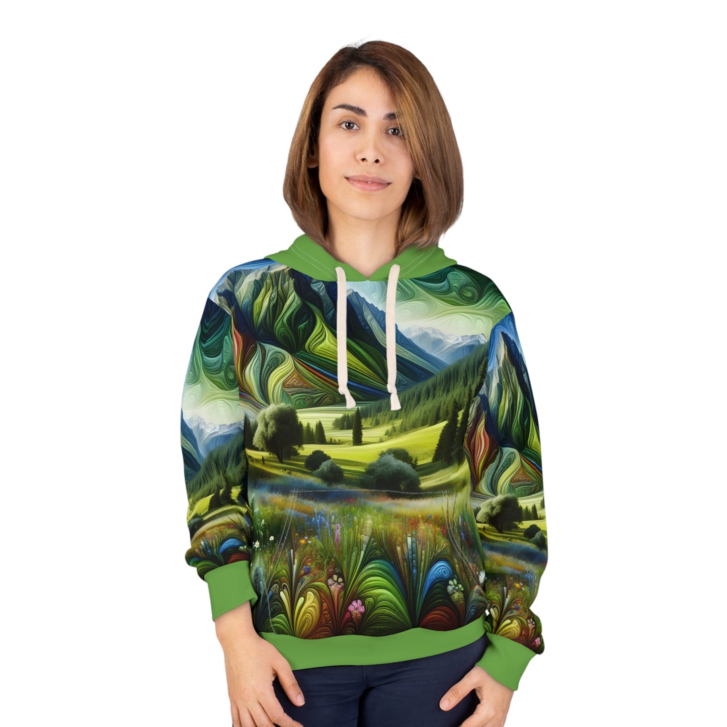Wonderland Trail All Over Print Hoodie Outdoor Apparel Nature Inspired Travel