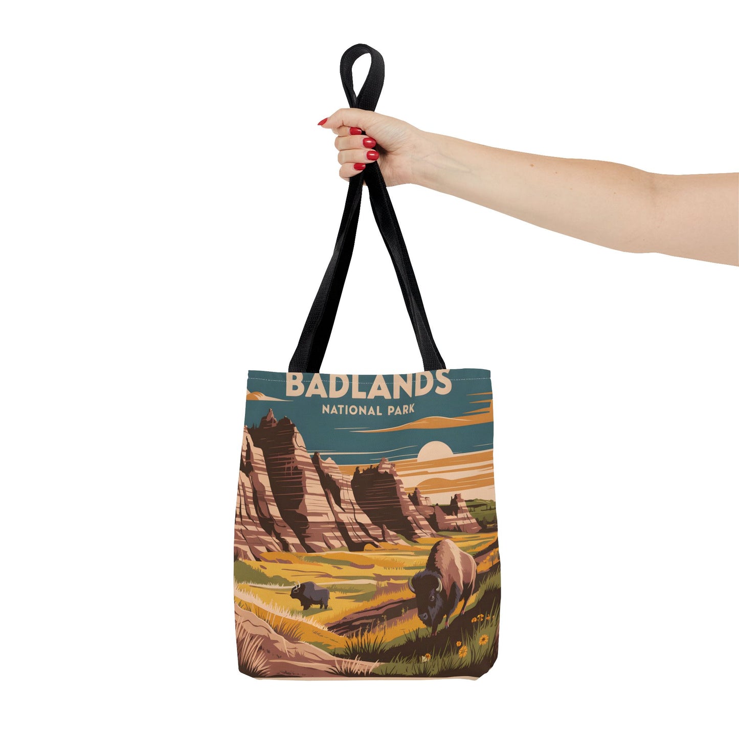 Badlands National Park All Over Print Tote Bag Scenic Landscape Design Art