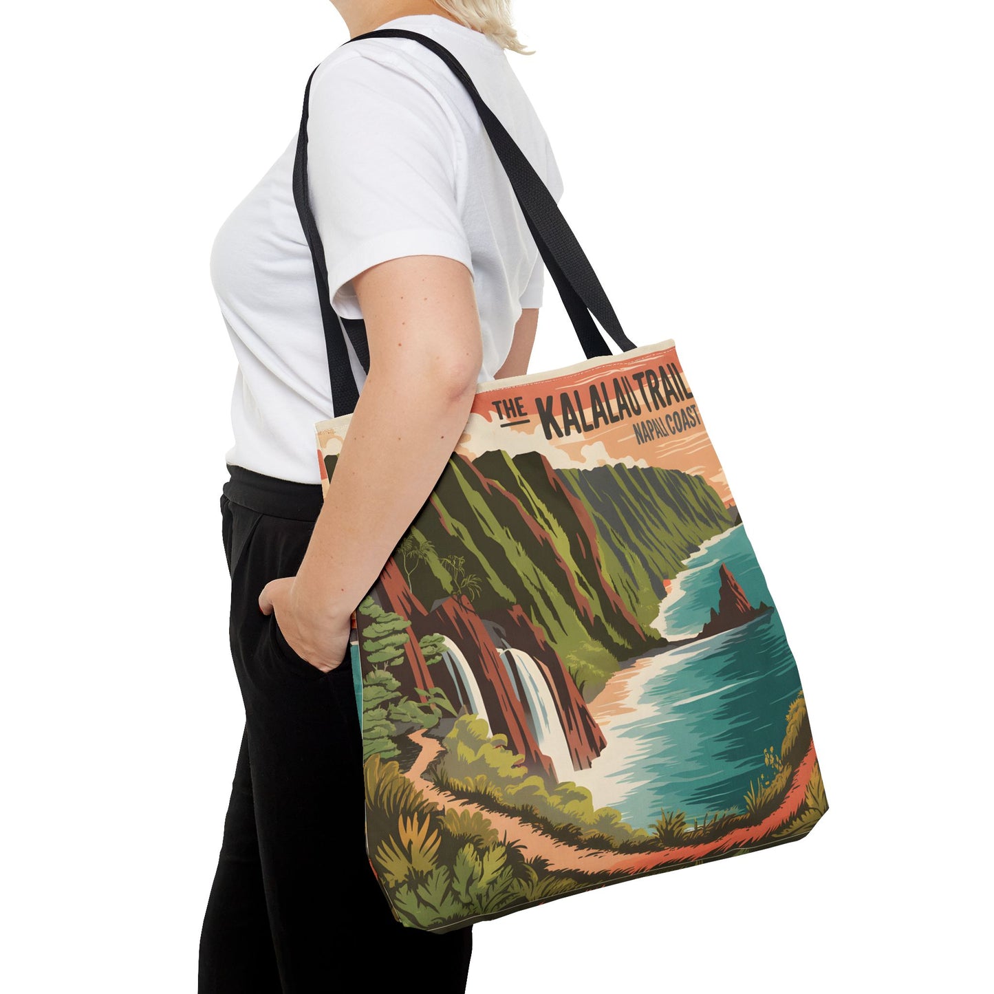 Kalalau Trail Napali Coast All Over Print Tote Bag Hawaiian Adventure Travel