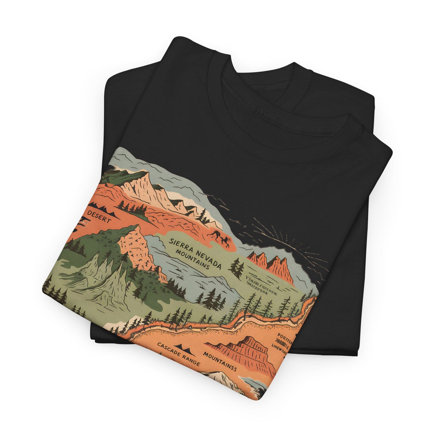 Pacific Crest Trail T-Shirt Map Graphic Tee Hiking Adventure Outdoor Apparel