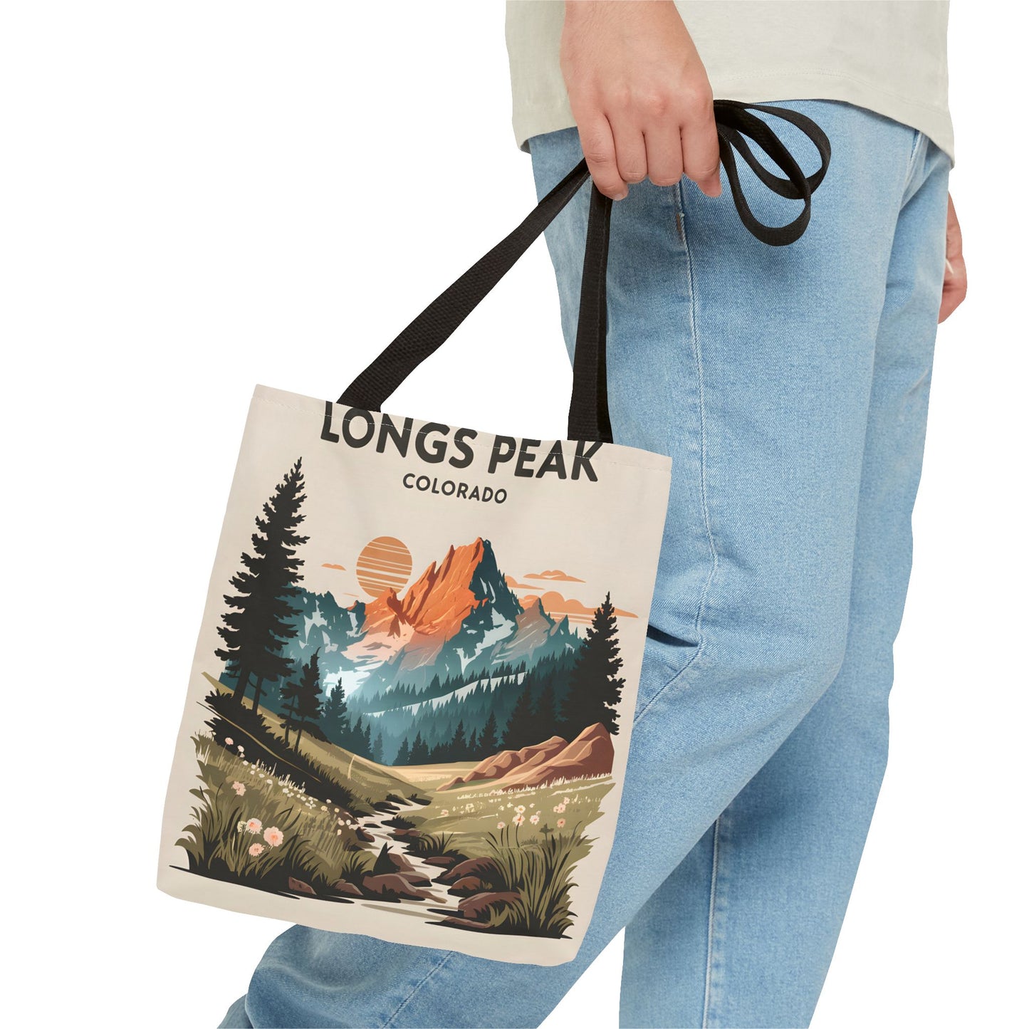 Longs Peak Colorado All Over Print Tote Bag Mountain Landscape Nature Classic