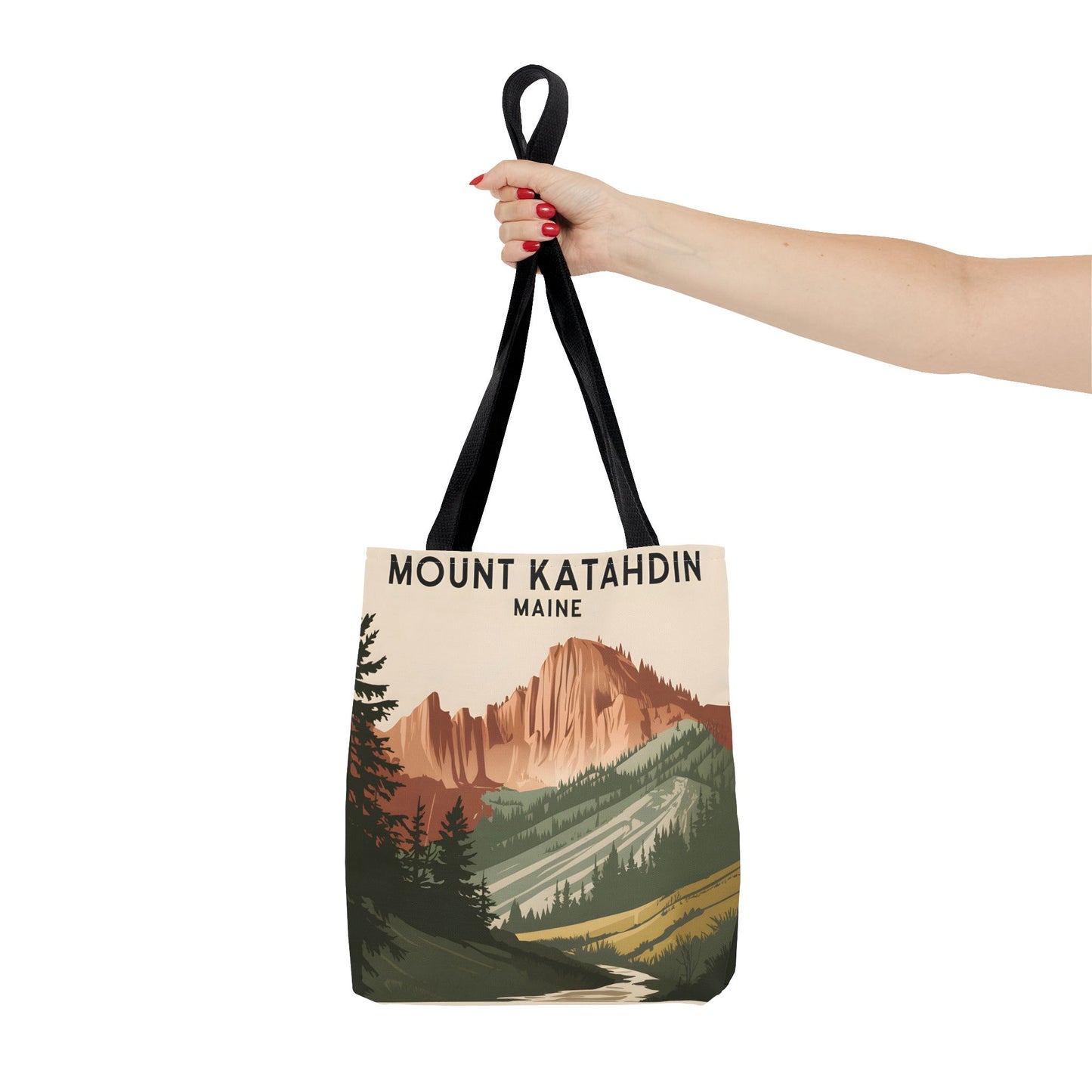 Mount Katahdin Maine All Over Print Tote Bag Hiking Nature Scene Lover Apparel