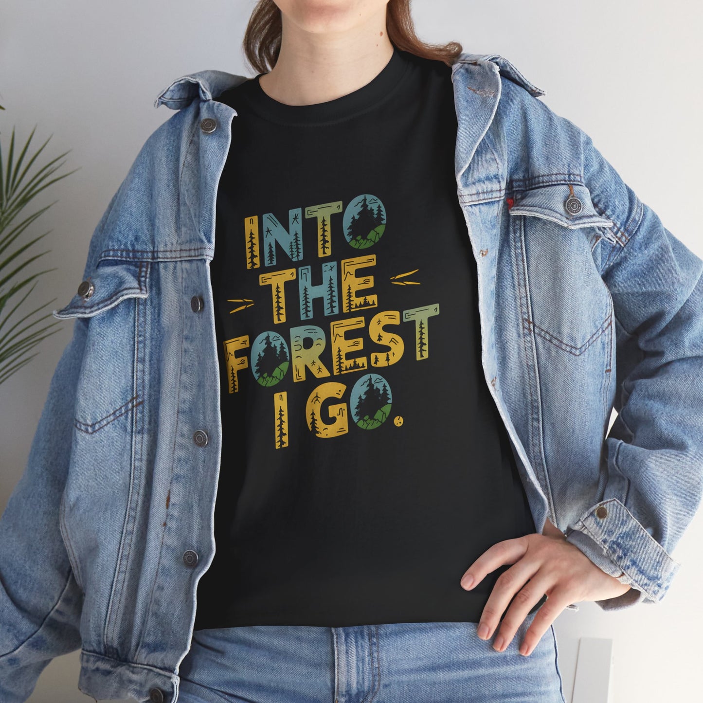 Into the Forest I Go Graphic T-Shirt Nature Hiking Outdoors Camping Apparel