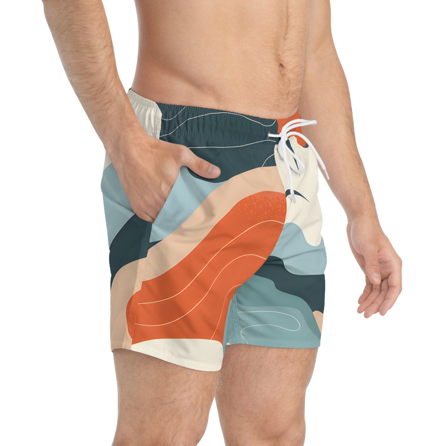 Swim Trunks Men's Beach Swim Shorts Quick Dry Drawstring Summer Fashion Comfort