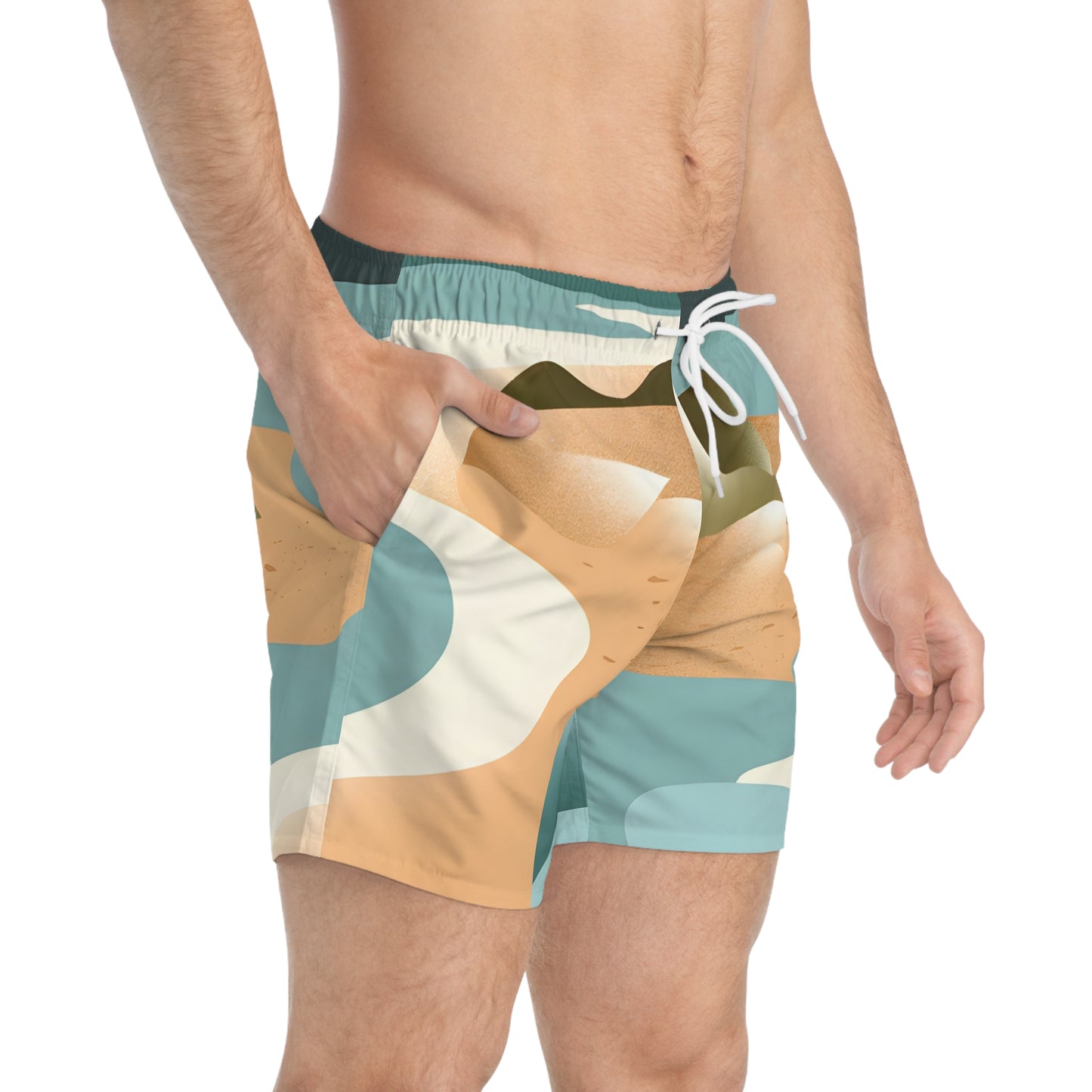 Cove Mist Mens Swim Trunks Stylish Beachwear for Summer Fun