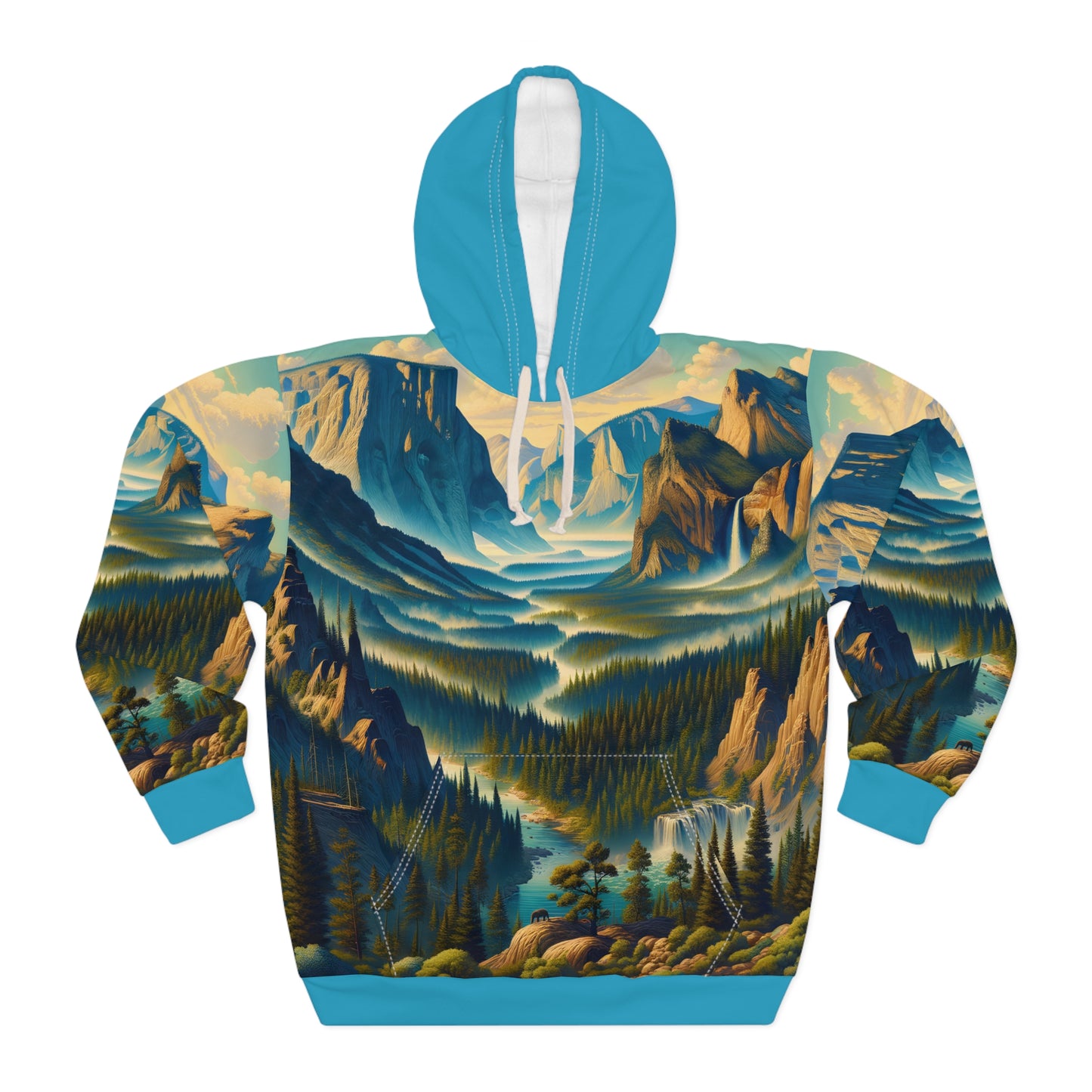 Yosemite Hoodie All Over Print Pullover Nature Adventure Scenic Forest Trail