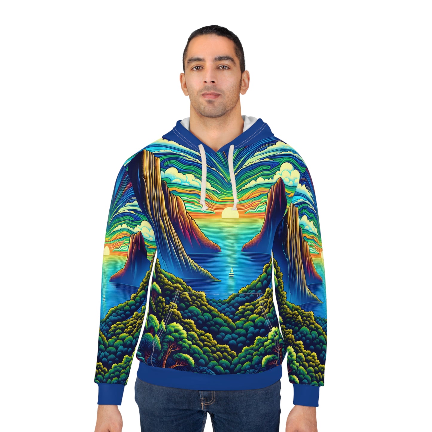 Sugarloaf Vibrant All Over Print Pullover Hoodie Outdoor Fashion Travel Apparel