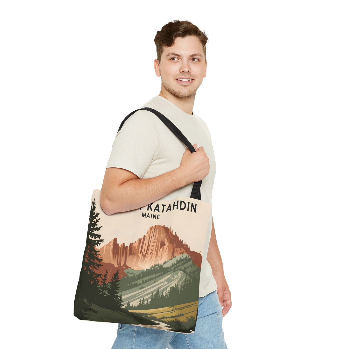 Mount Katahdin Maine All Over Print Tote Bag Hiking Nature Scene Lover Apparel