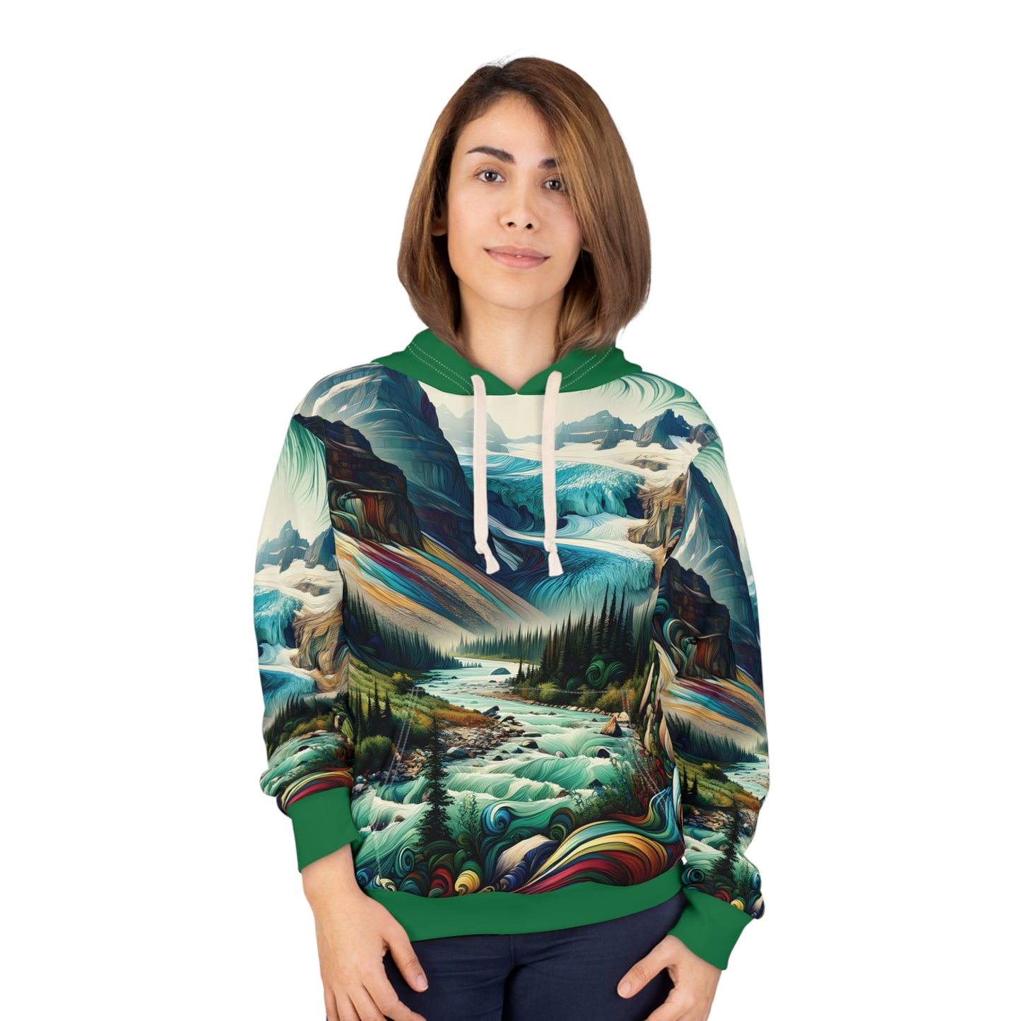 Grinnell Glacier Hoodie All Over Print Mountain Trail Pullover Hiking Adventure