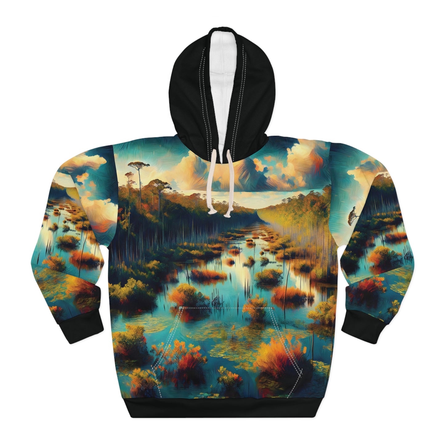 Everglades Hoodie All Over Print Pullover Wetlands Nature Flora Graphic Art