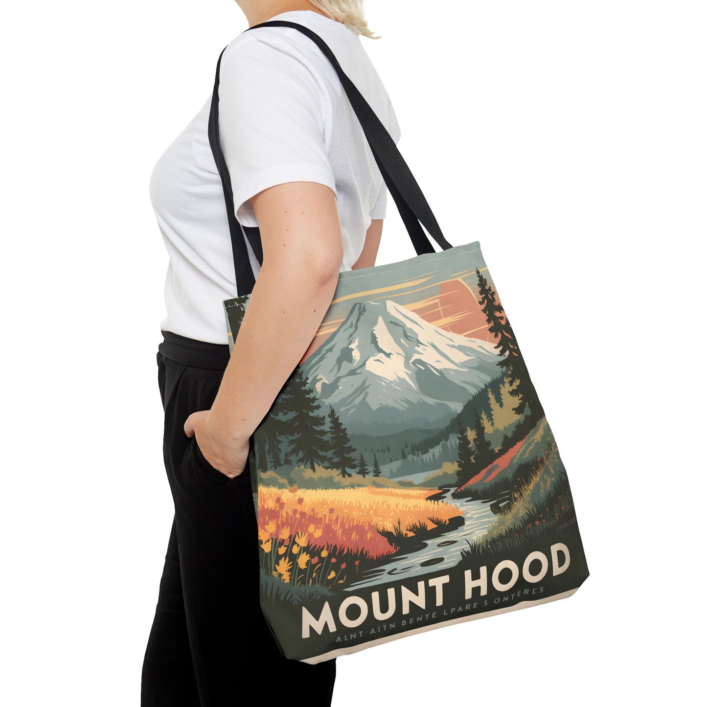 Mount Hood All Over Print Tote Bag Scenic Mountain Landscape Nature Lover Gift