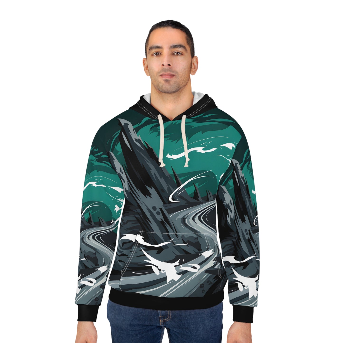 Obsidian Winds Hoodie All Over Print Unisex Outdoor Adventure Pullover Apparel