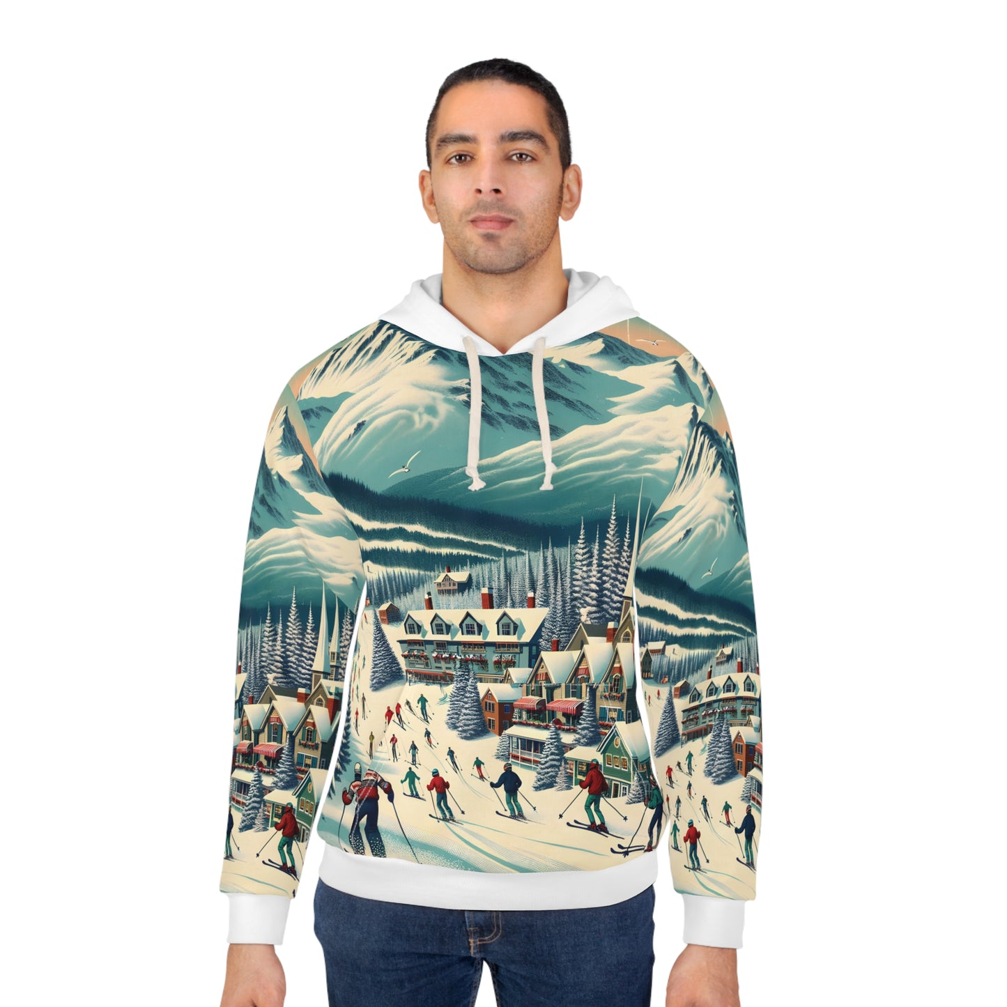 Stowe Vermont Hoodie All Over Print Ski Resort Mountain Winter Travel Outdoors