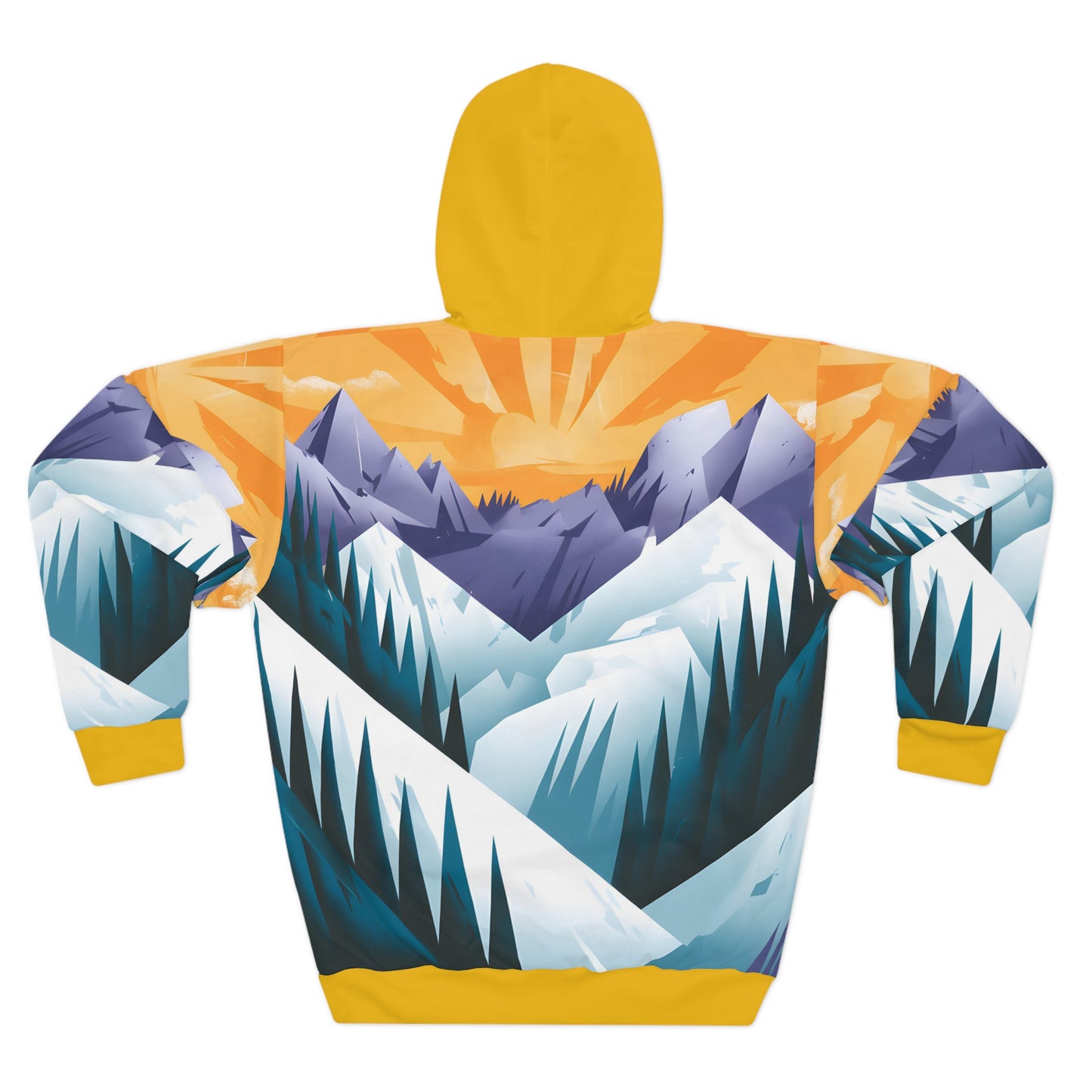 Snow Peaks All Over Print Pullover Hoodie Nature Adventure Apparel Outdoor Style