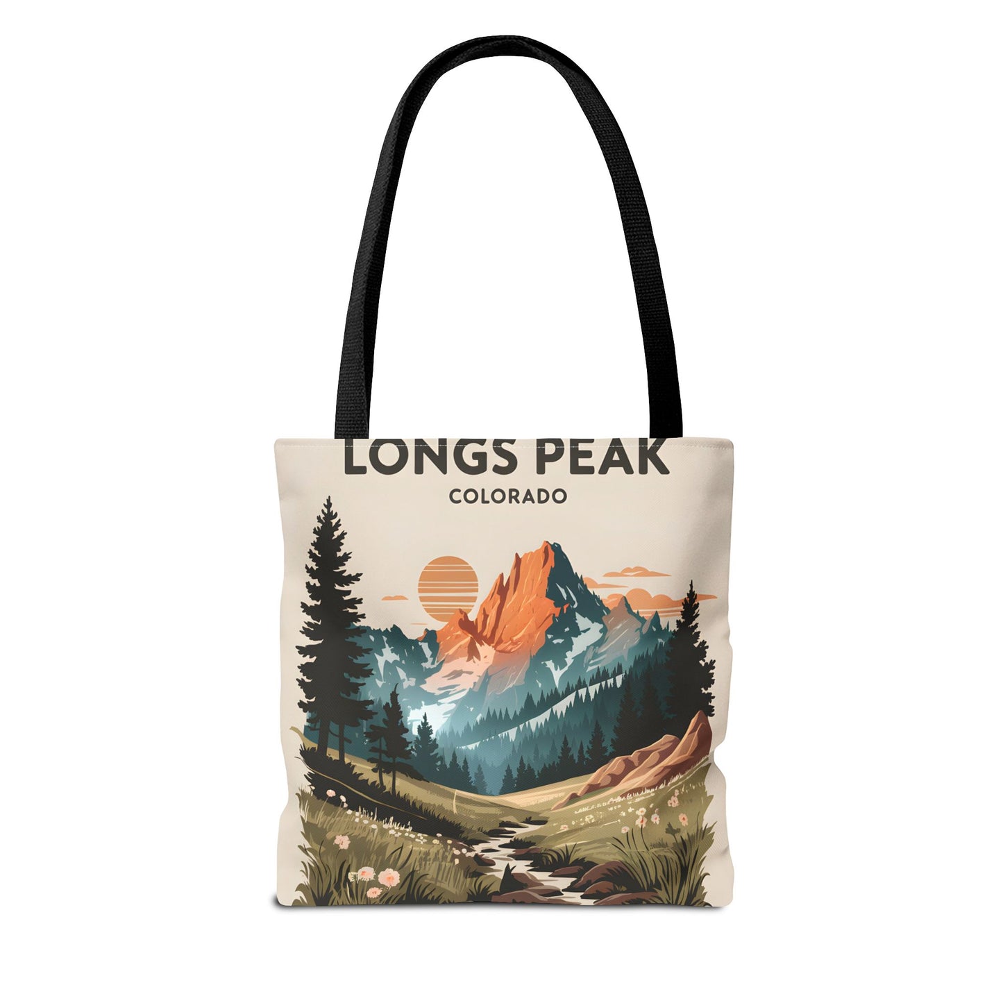 Longs Peak Colorado All Over Print Tote Bag Mountain Landscape Nature Classic