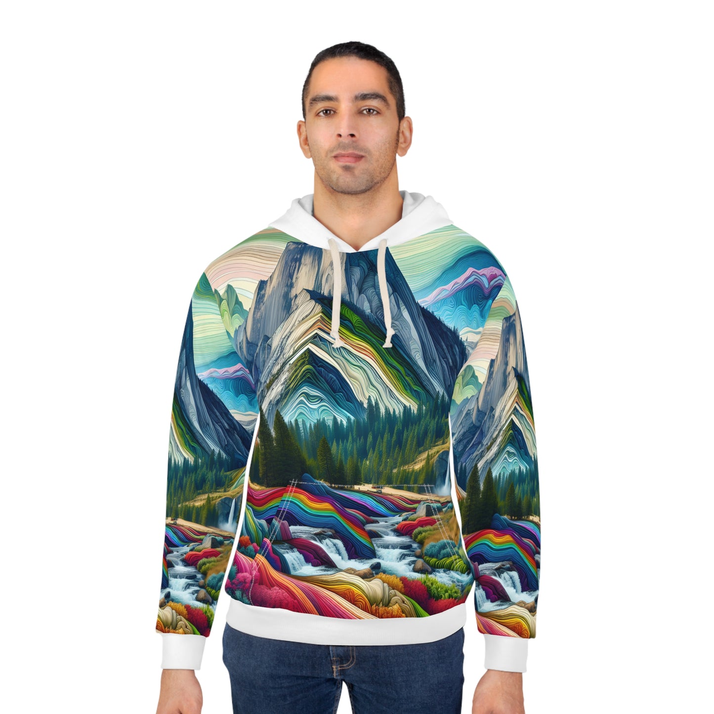 John Muir Trail All Over Print Hoodie Colorful Outdoor Art Travel Apparel Casual