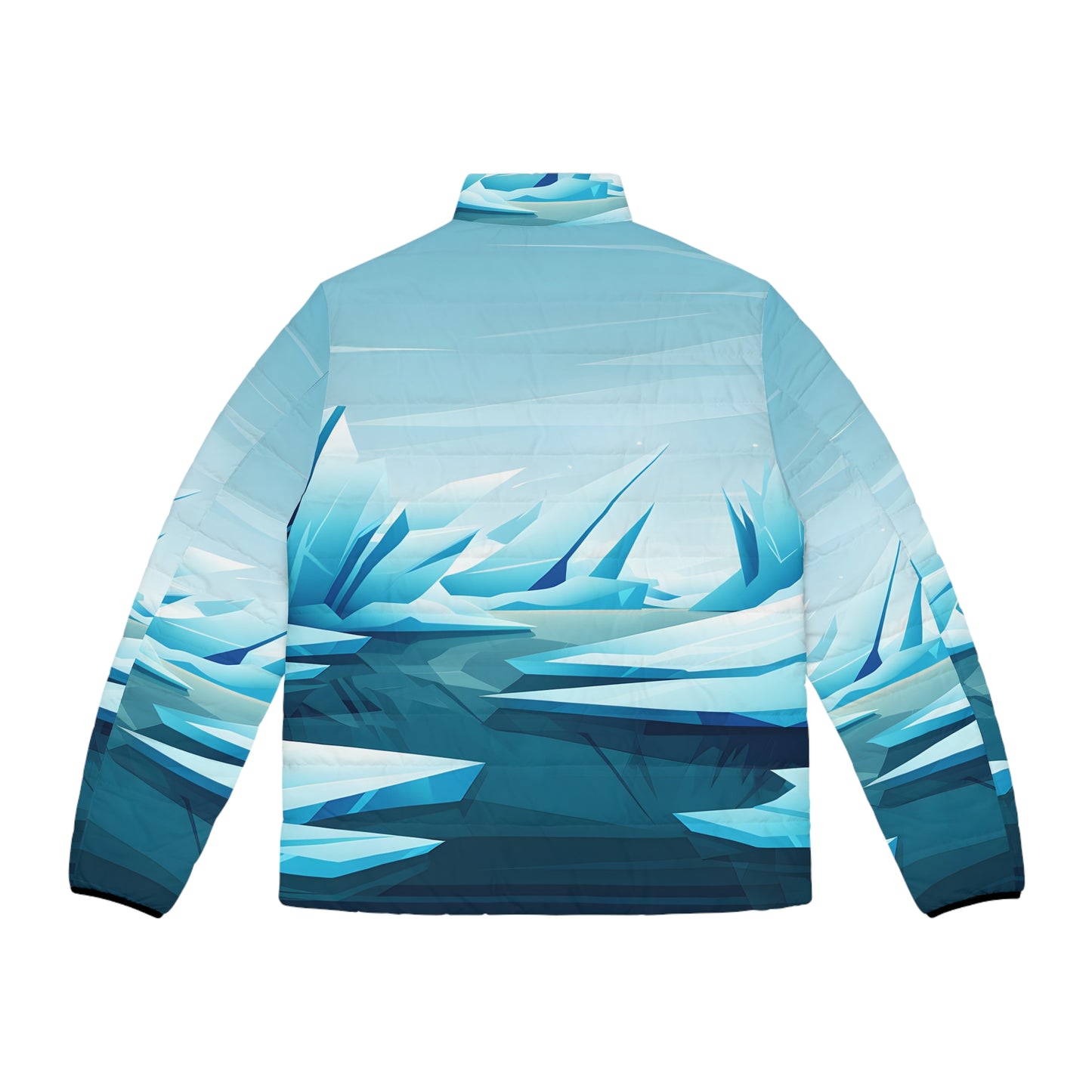 Stylish Waterproof Puffer Jacket with Polar Ice Artwork for Outdoor Adventures