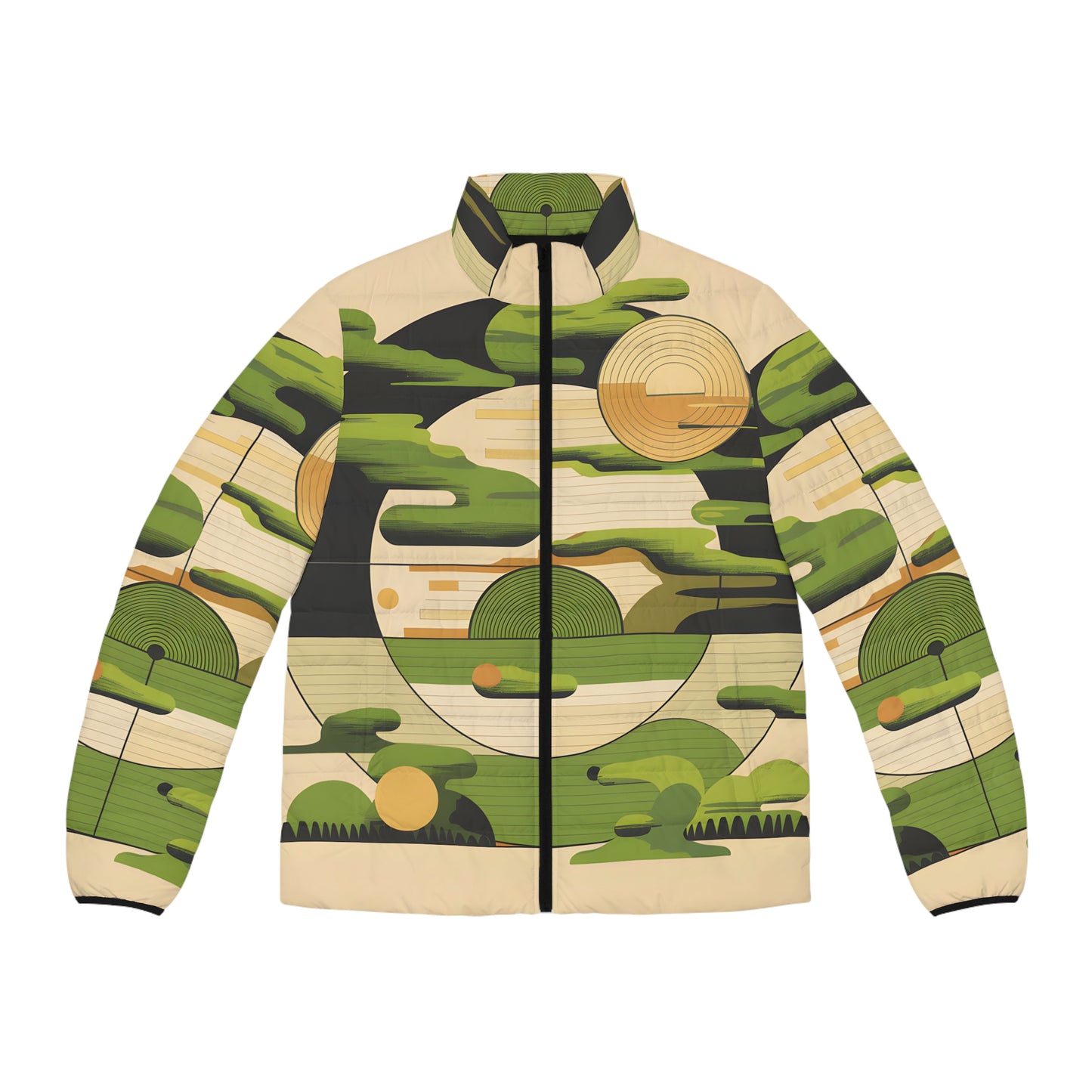 Zen Circles Puffer Jacket Outdoor Adventure Wear Lightweight Stylish Warm Coat
