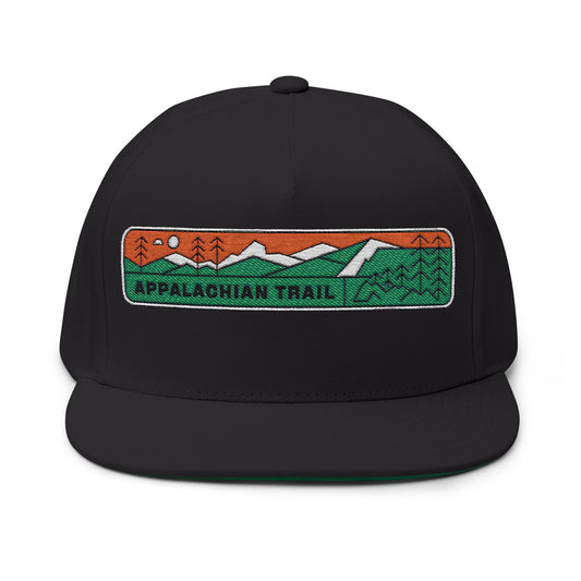 Appalachian Trail Flat Bill Hat Outdoor Adventure Hike Adjustable Strapback Cap