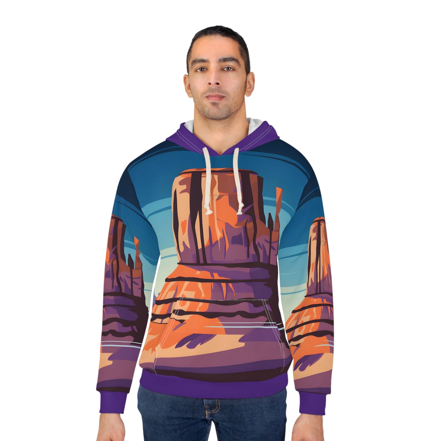 Deep Sky Mesa National Park All-Over Print Pullover Hoodie Outdoor Apparel