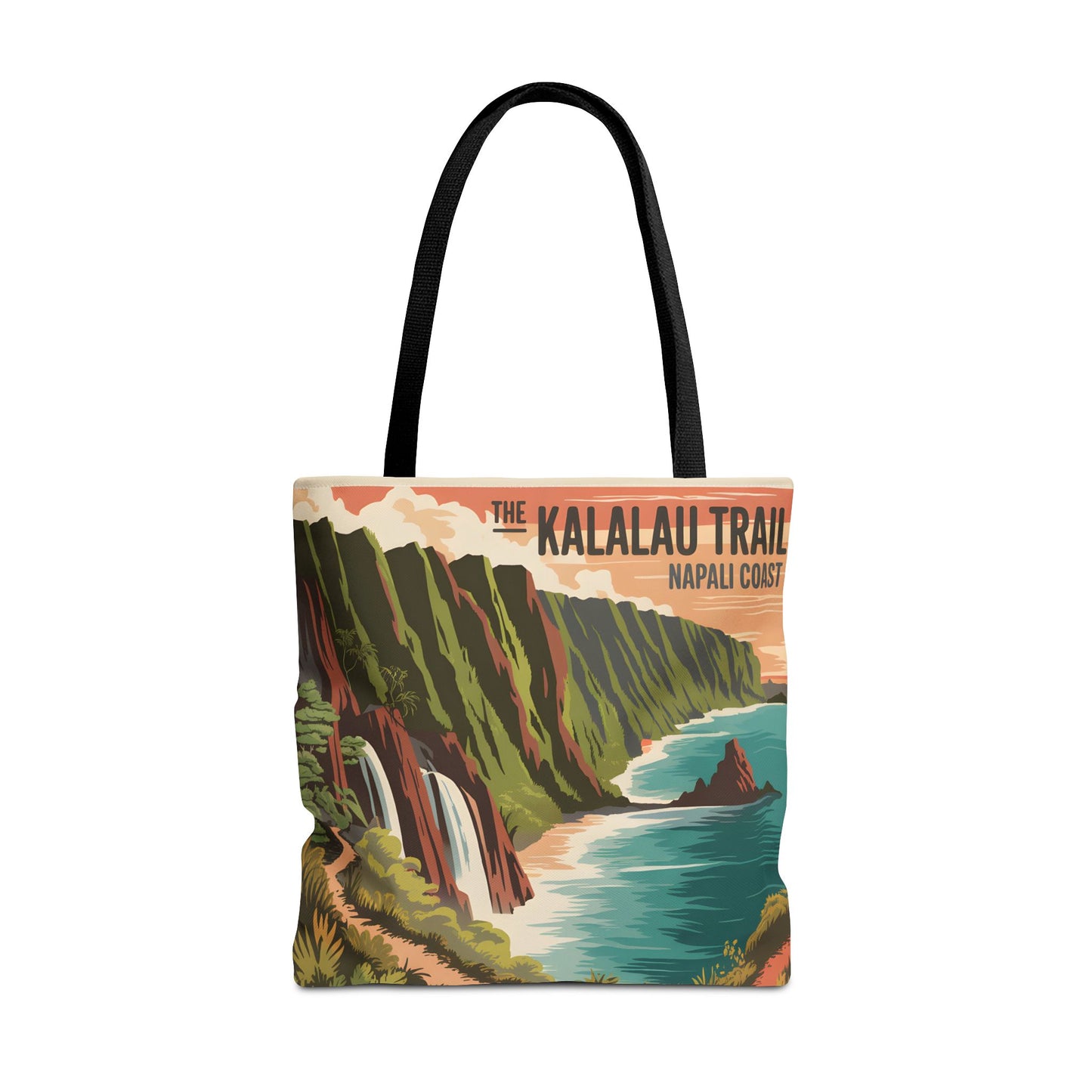 Kalalau Trail Napali Coast All Over Print Tote Bag Hawaiian Adventure Travel