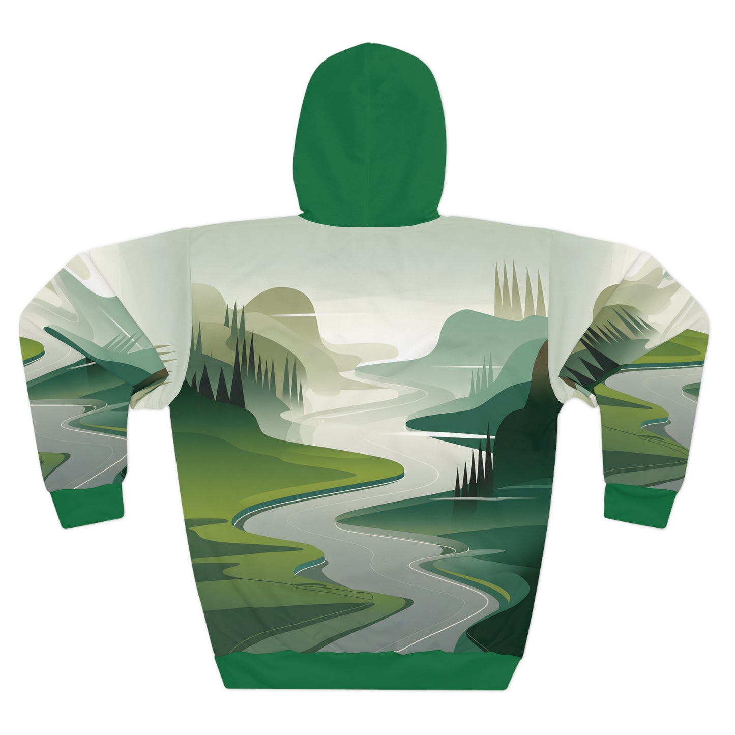 Valley Abstract All-Over Print Hoodie for Hiking and Outdoor Adventures Wear