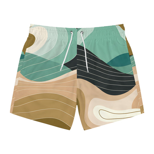 Seafoam Dreams Men's Swim Trunks Stylish Beachwear for Summer