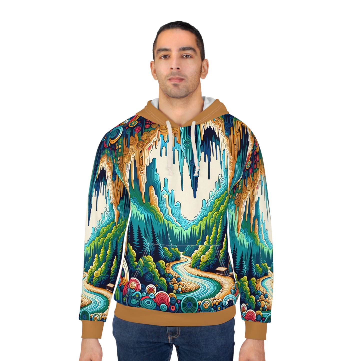 Mystic River National Park Hoodie All-Over Print Artistic Nature Pullover