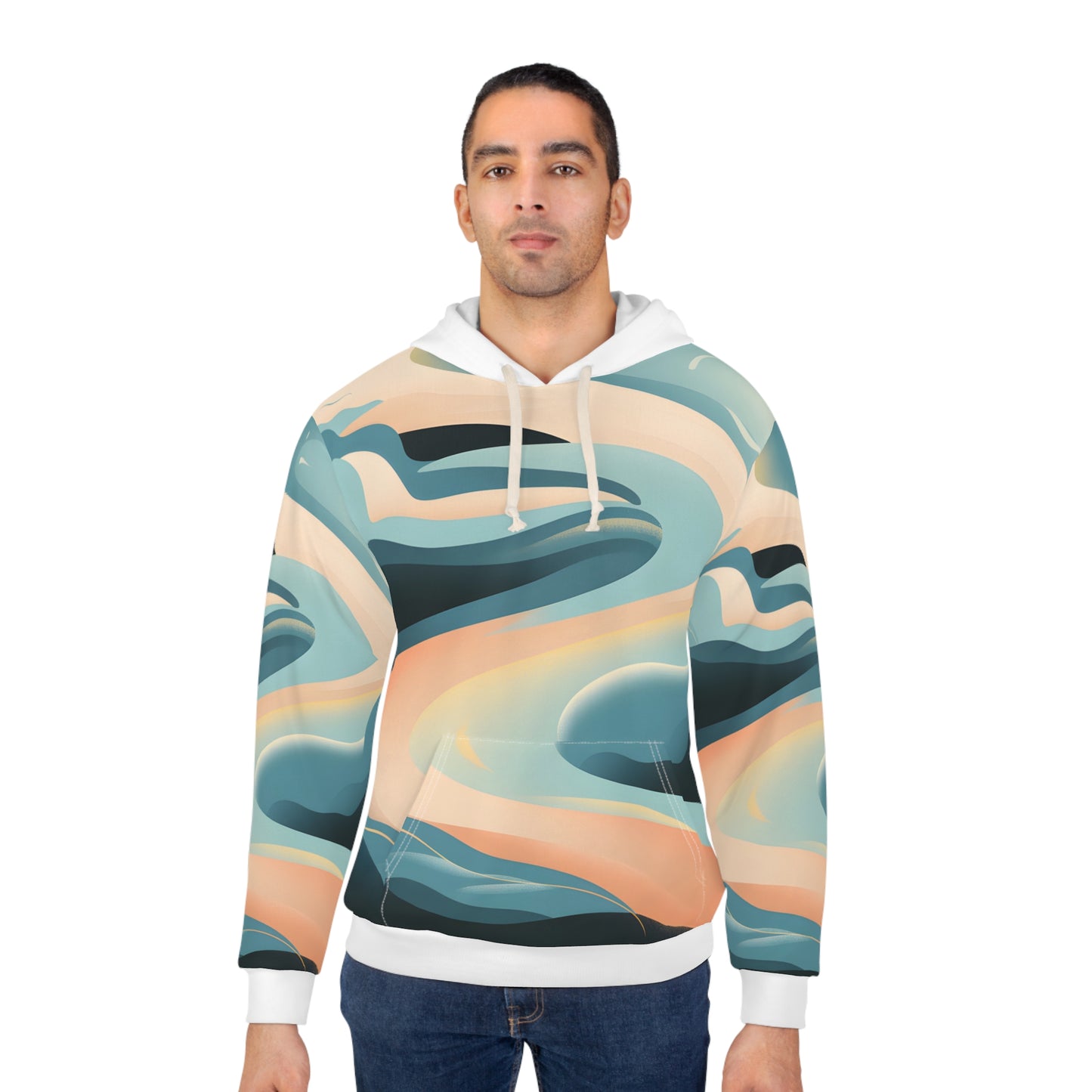 All Over Print Hoodie Adventure Awaits Shadowed Whispers Design