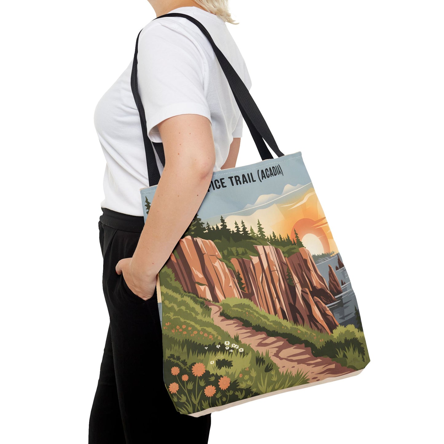 Precipice Trail Acadia National Park All Over Print Tote Bag Nature Design