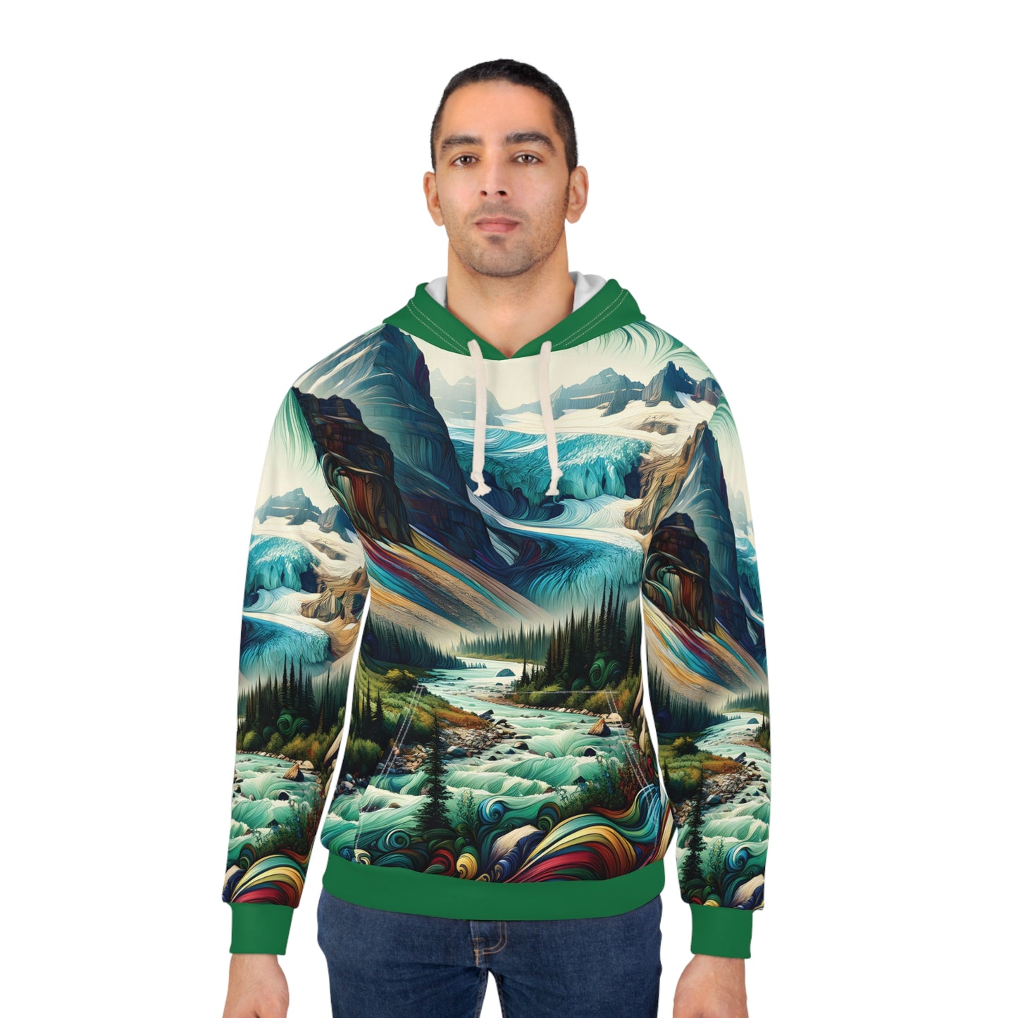 Grinnell Glacier Hoodie All Over Print Mountain Trail Pullover Hiking Adventure