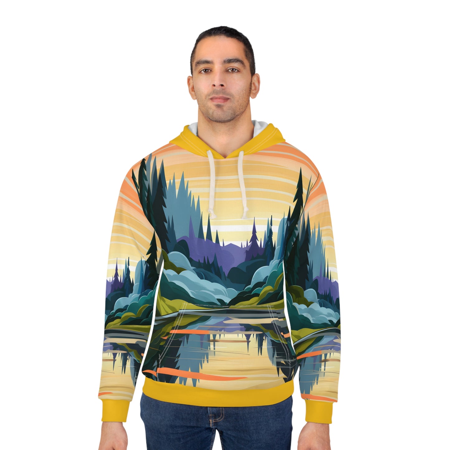 Painted Dusk Inspired Vibrant All-Over Print Hoodie for Outdoor Adventures Wear