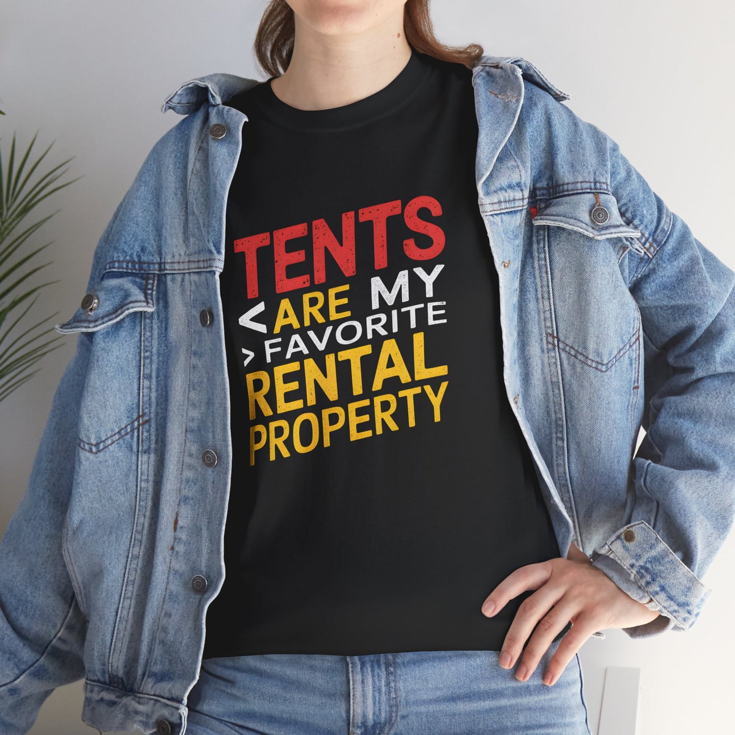 Tents Are My Favorite Rental Property T-Shirt Camping Hiking Outdoor Funny Tee