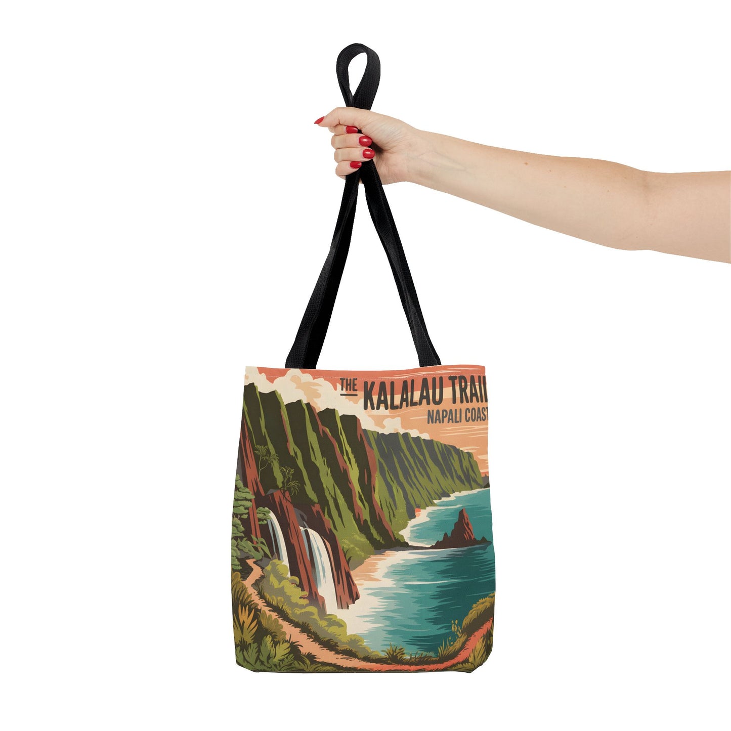 Kalalau Trail Napali Coast All Over Print Tote Bag Hawaiian Adventure Travel