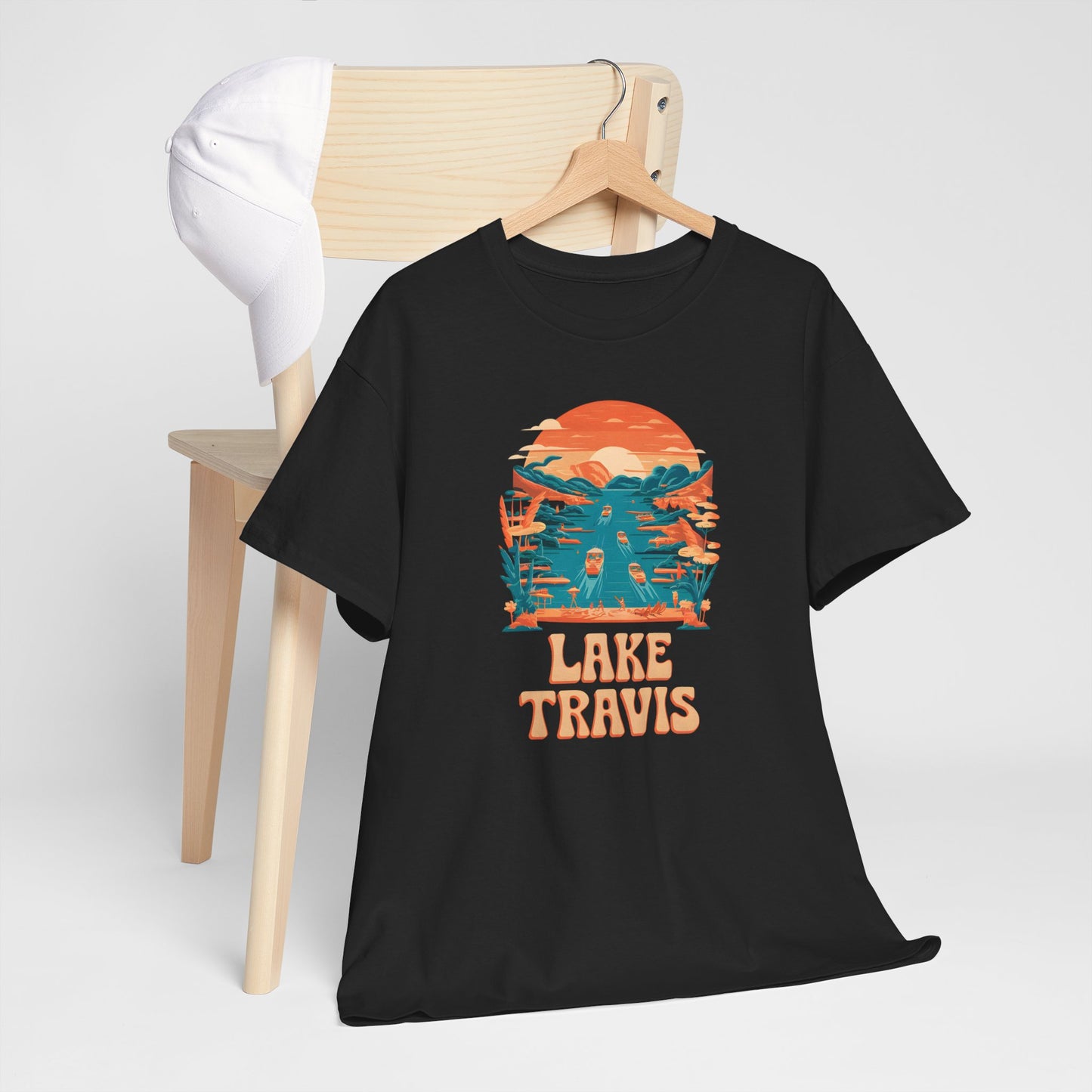 Lake Travis Texas Vintage T-Shirt Boating Adventure Graphic Tee Gift Idea