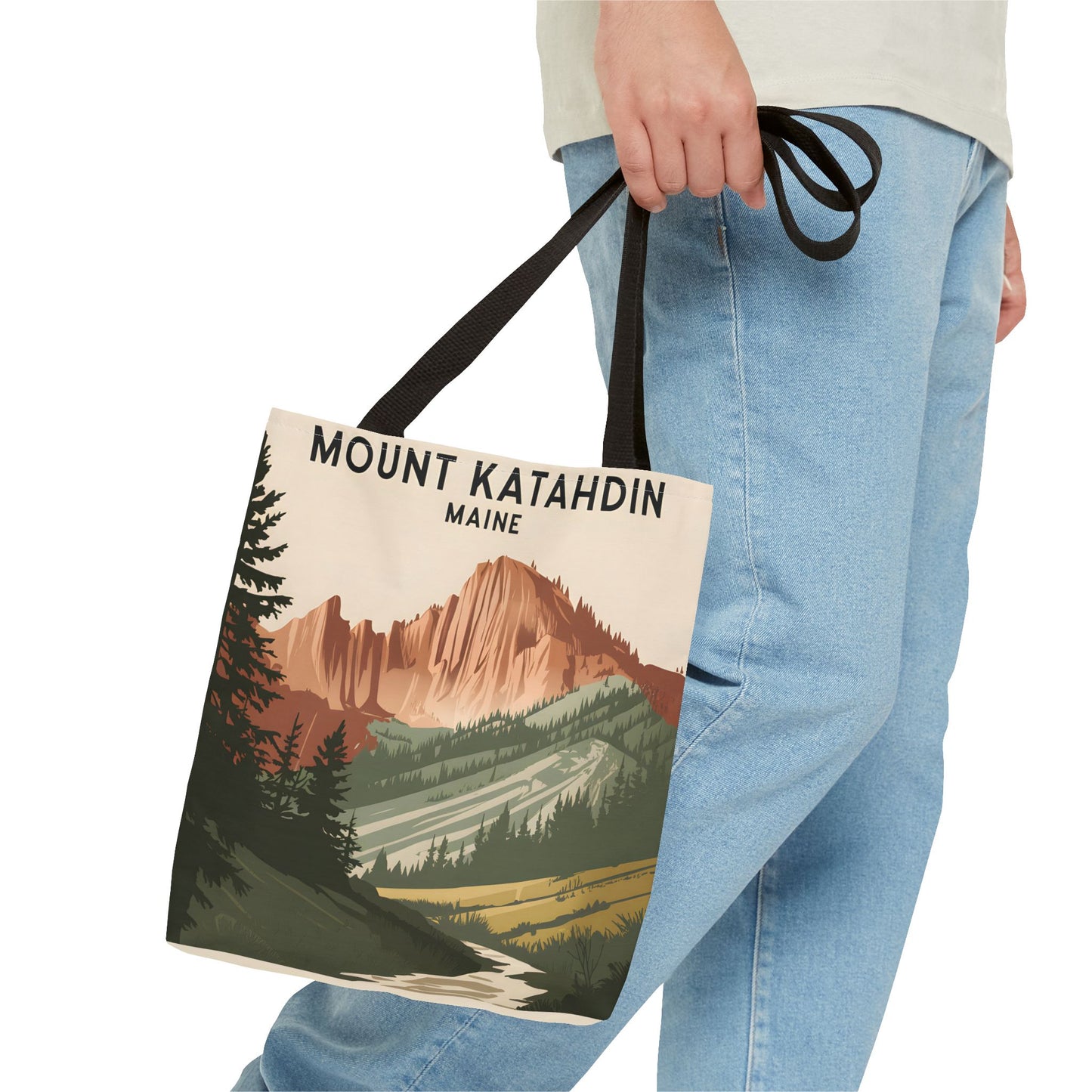 Mount Katahdin Maine All Over Print Tote Bag Hiking Nature Scene Lover Apparel