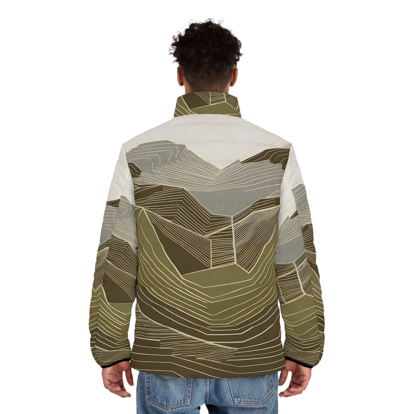Terrain Inspired Unique Design Puffer Jacket for Outdoor Adventures Warmth Coat