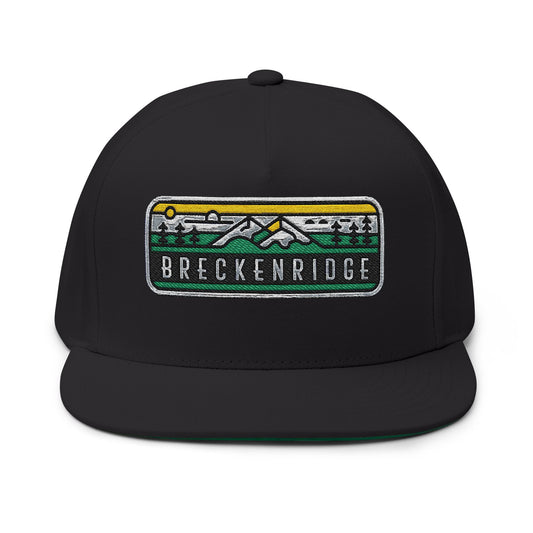 Breckenridge Flat Bill Hat Outdoor Mountain Style Adjustable Cap